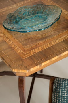 Midcentury Light Blue Decorative Glass Plate, Italy, 1960s