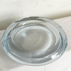 Mid Century Light Blue Glass Ash Tray