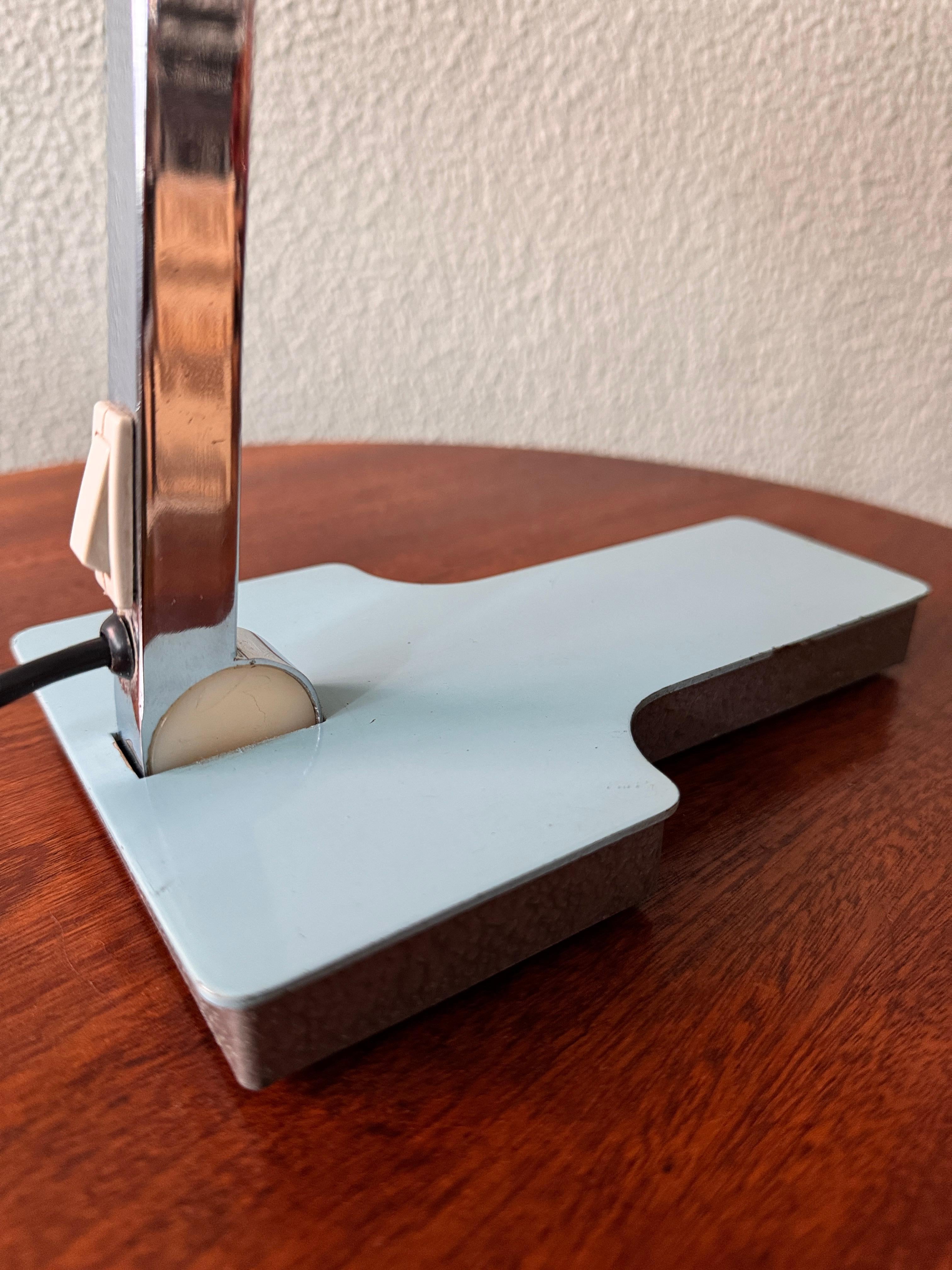 Mid-Century Light Blue Metal 