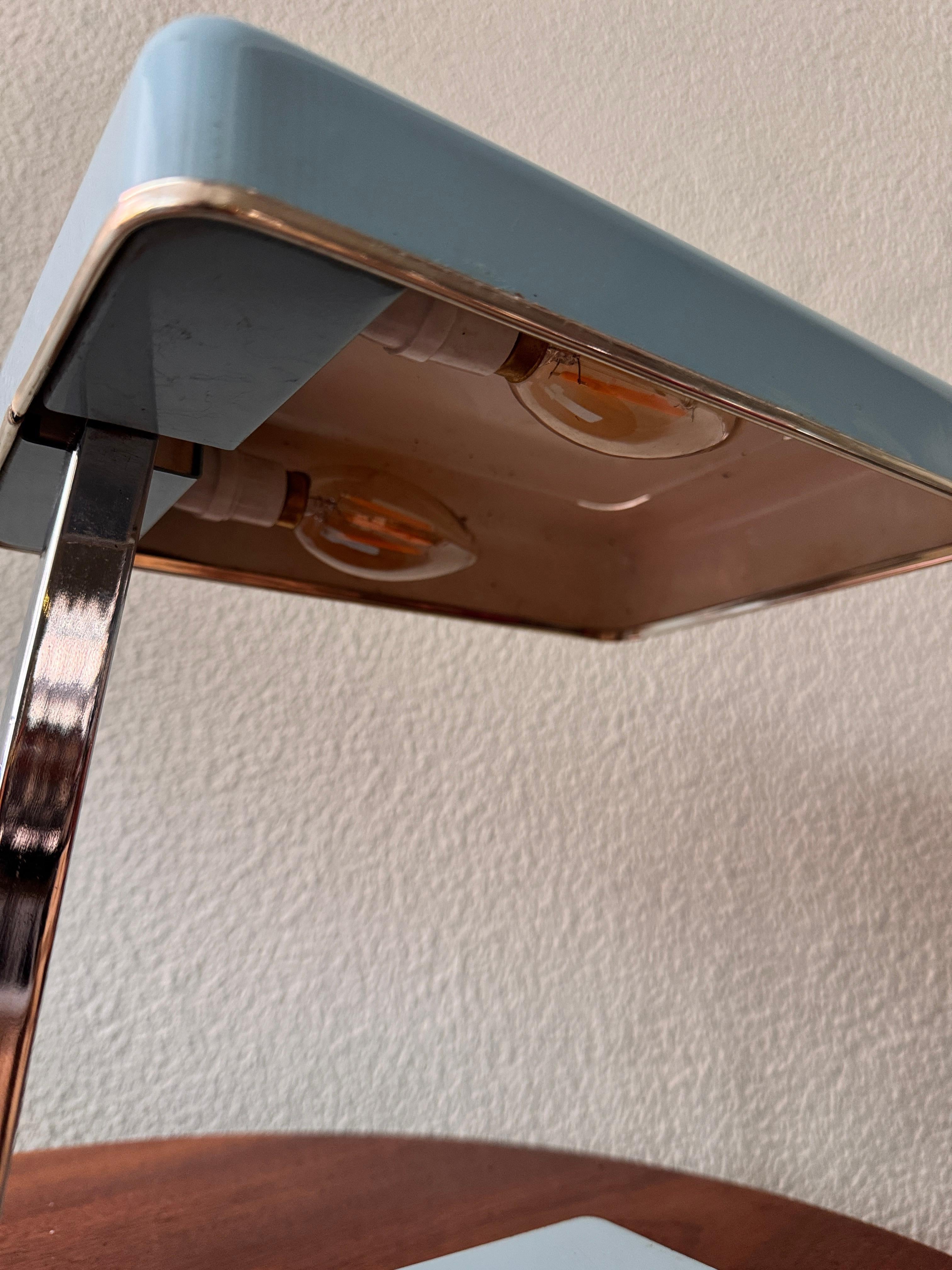 Mid-Century Light Blue Metal 