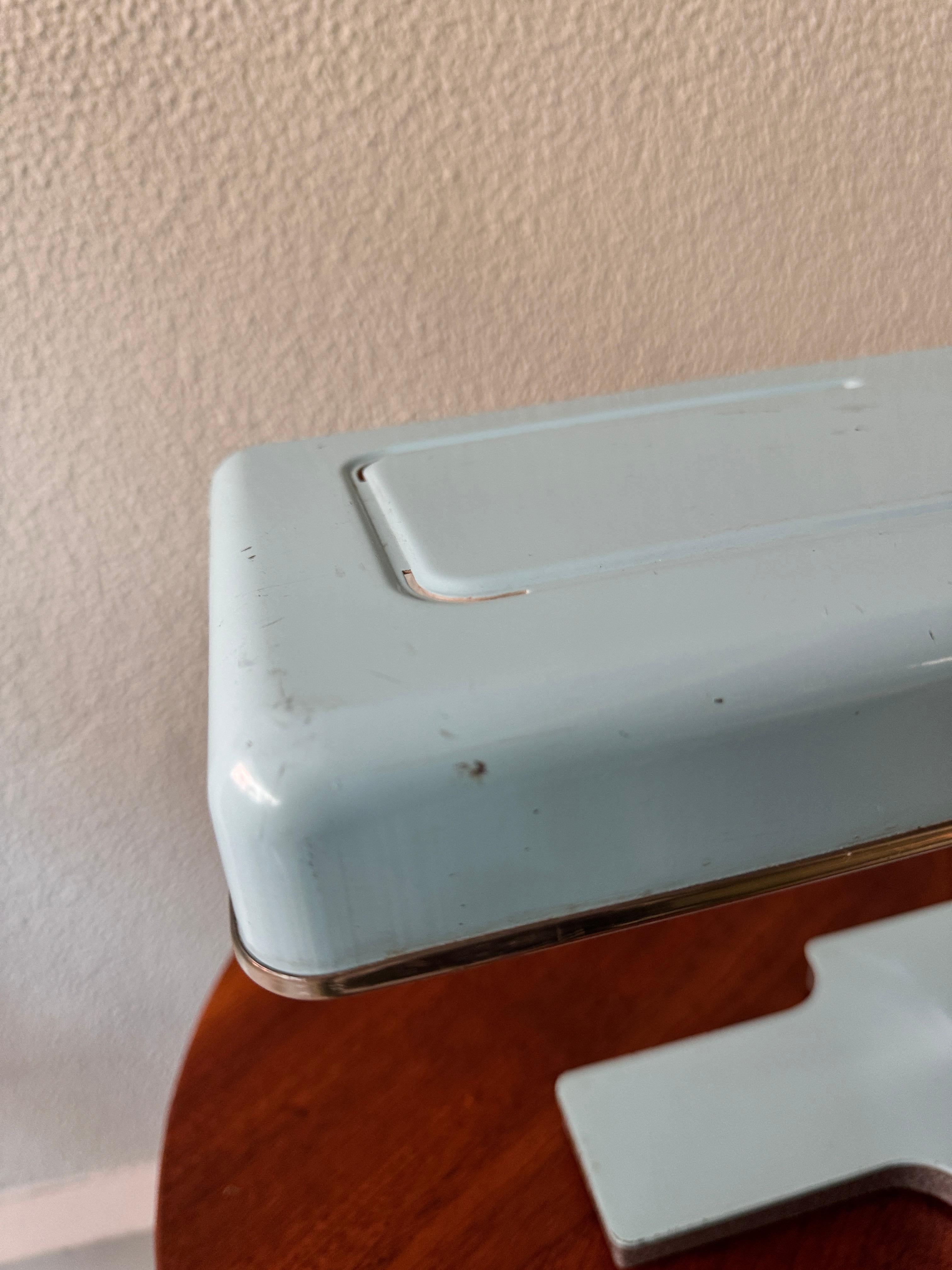 Mid-Century Light Blue Metal 