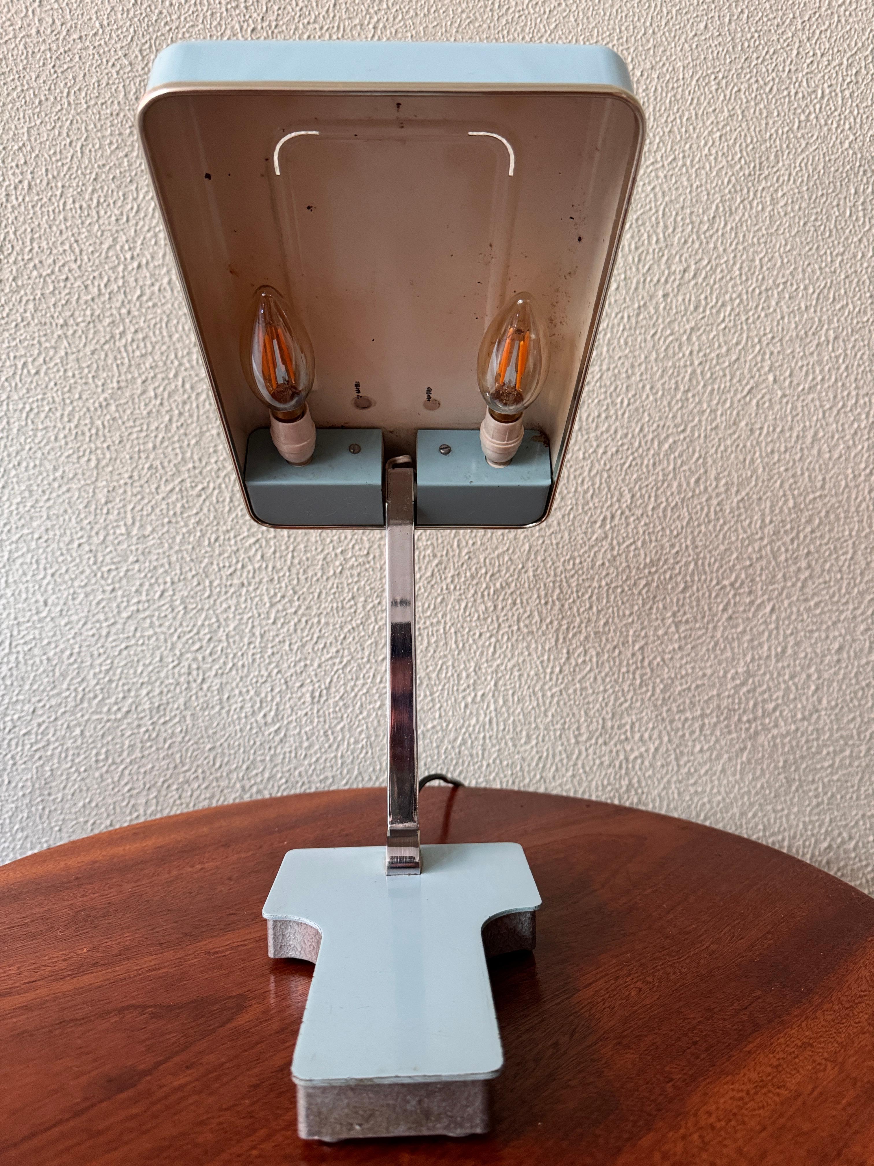 Mid-Century Light Blue Metal 