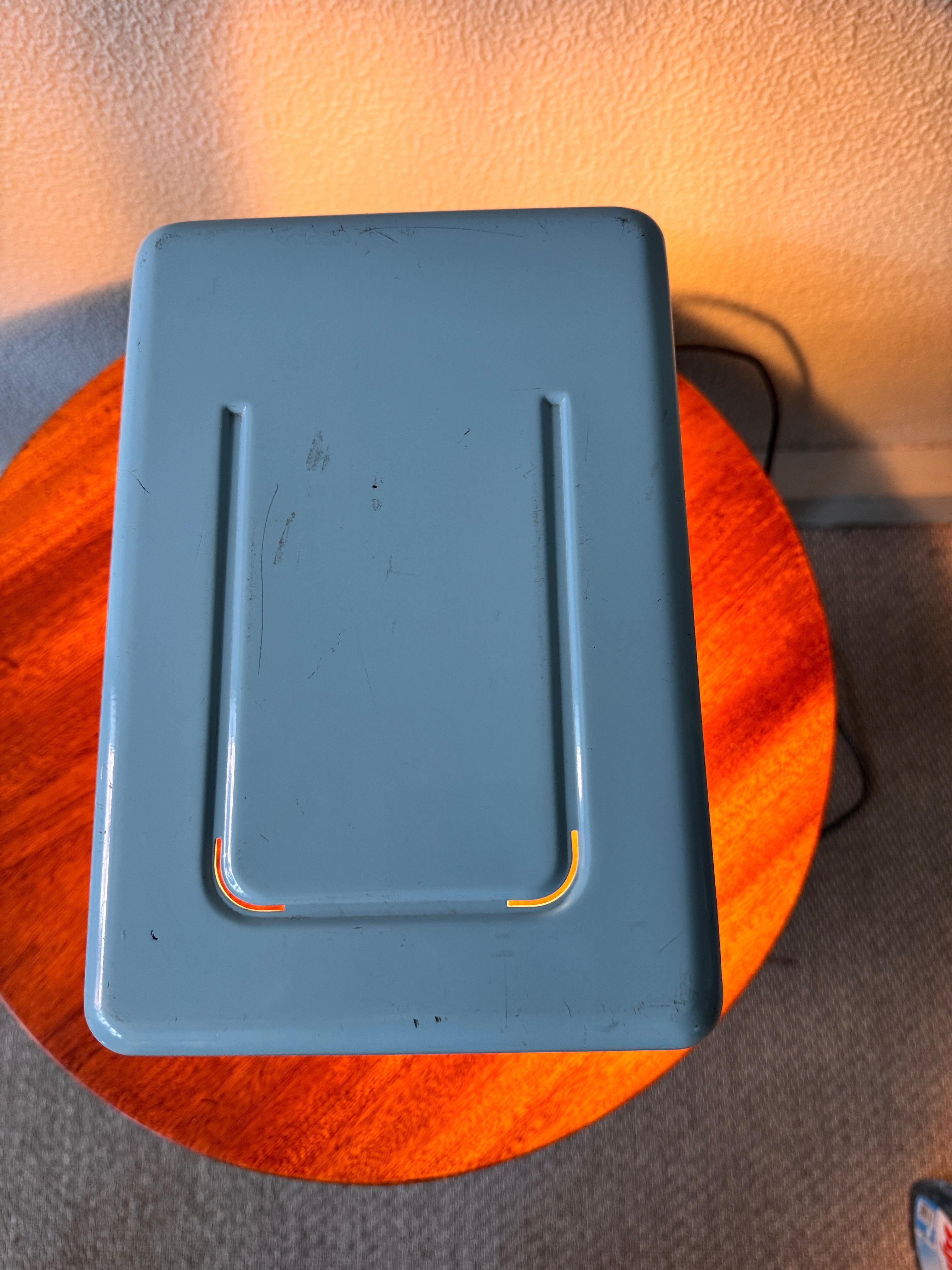 Mid-Century Light Blue Metal 