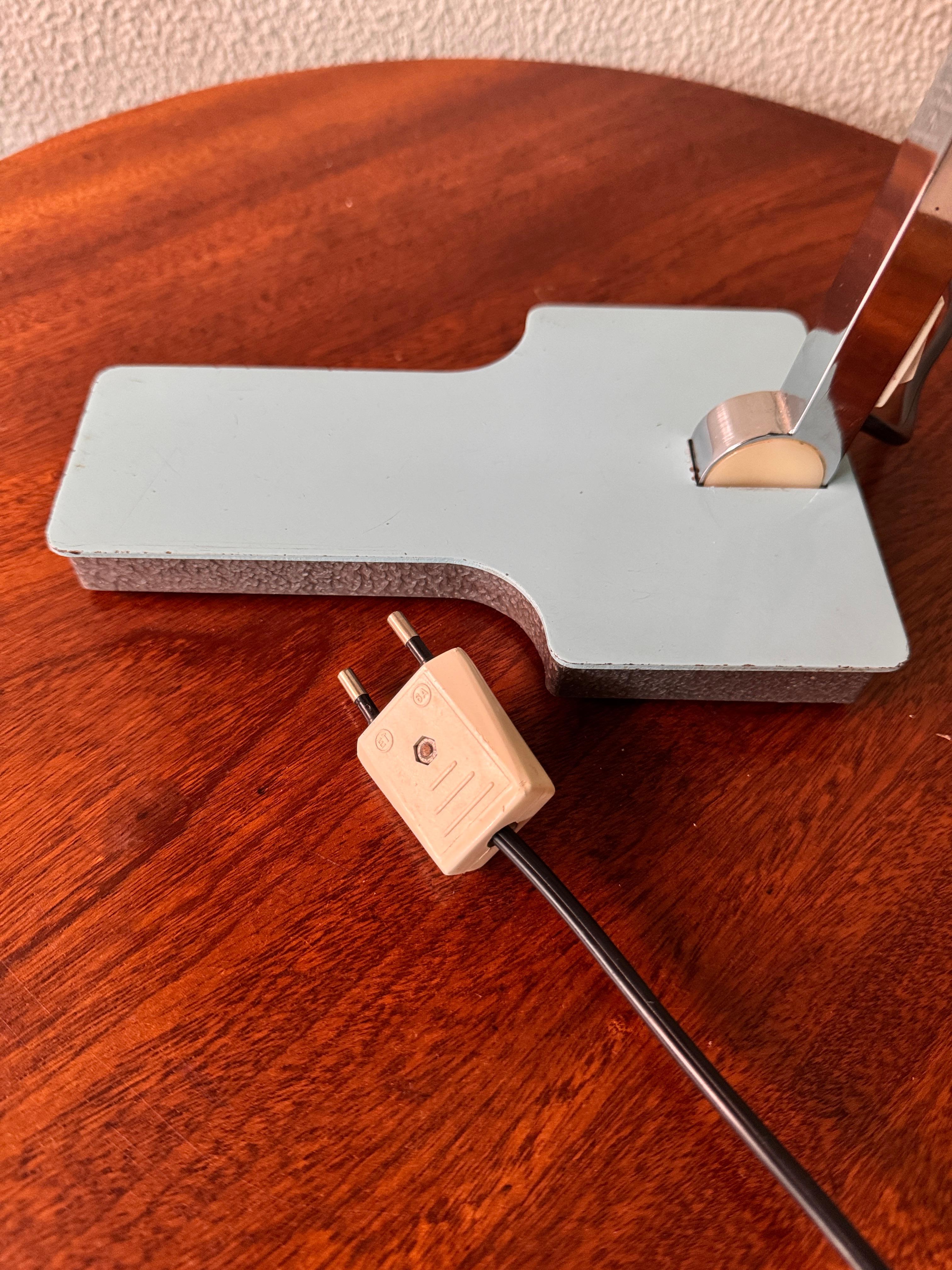 Mid-Century Light Blue Metal 