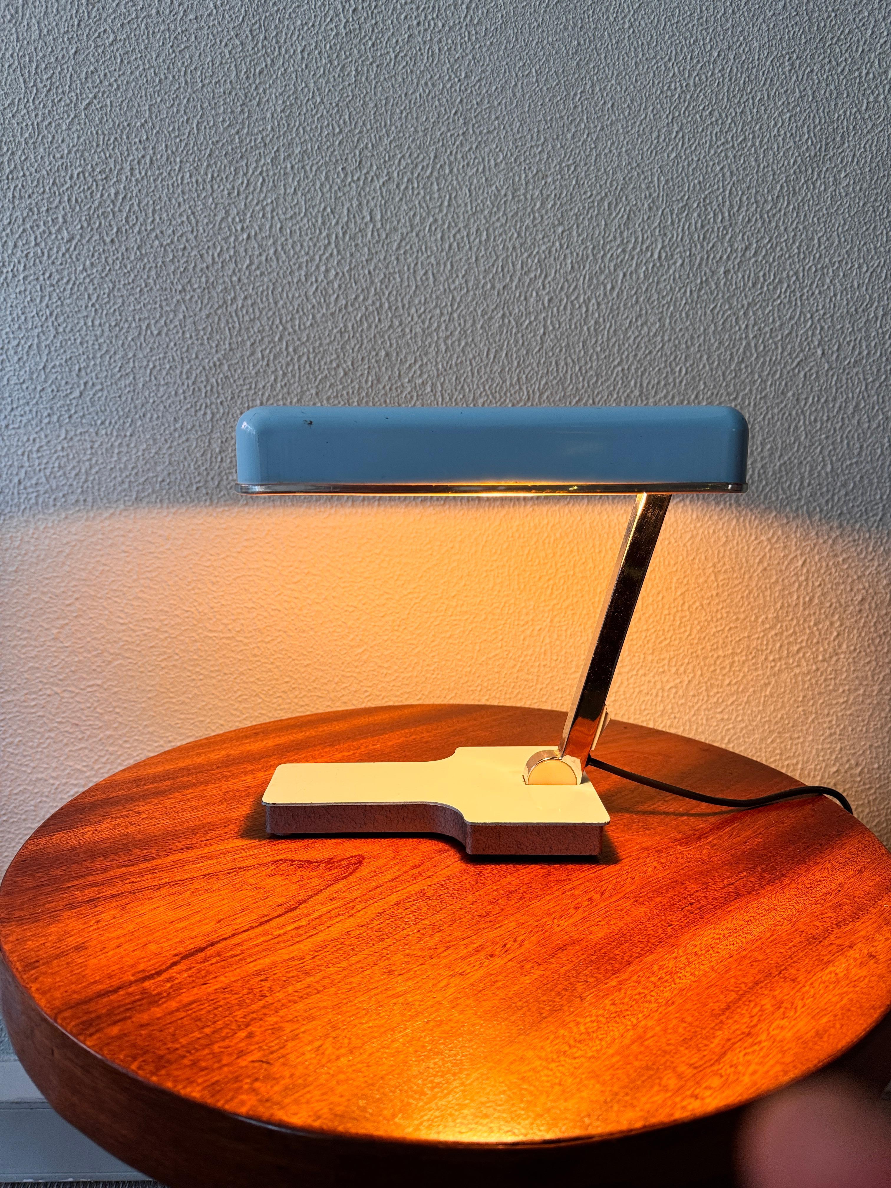 Spanish Mid-Century Light Blue Metal 