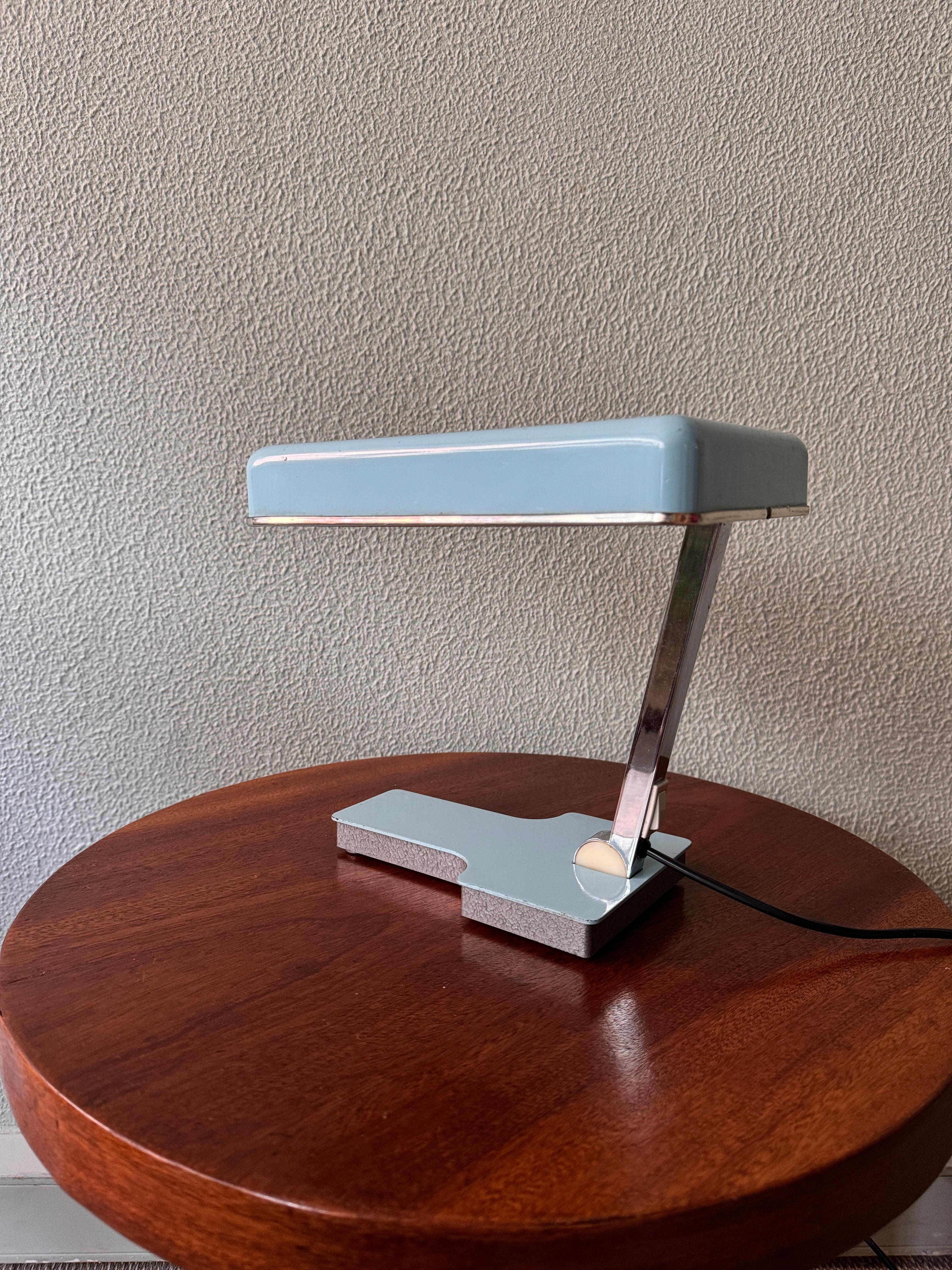 Mid-20th Century Mid-Century Light Blue Metal 