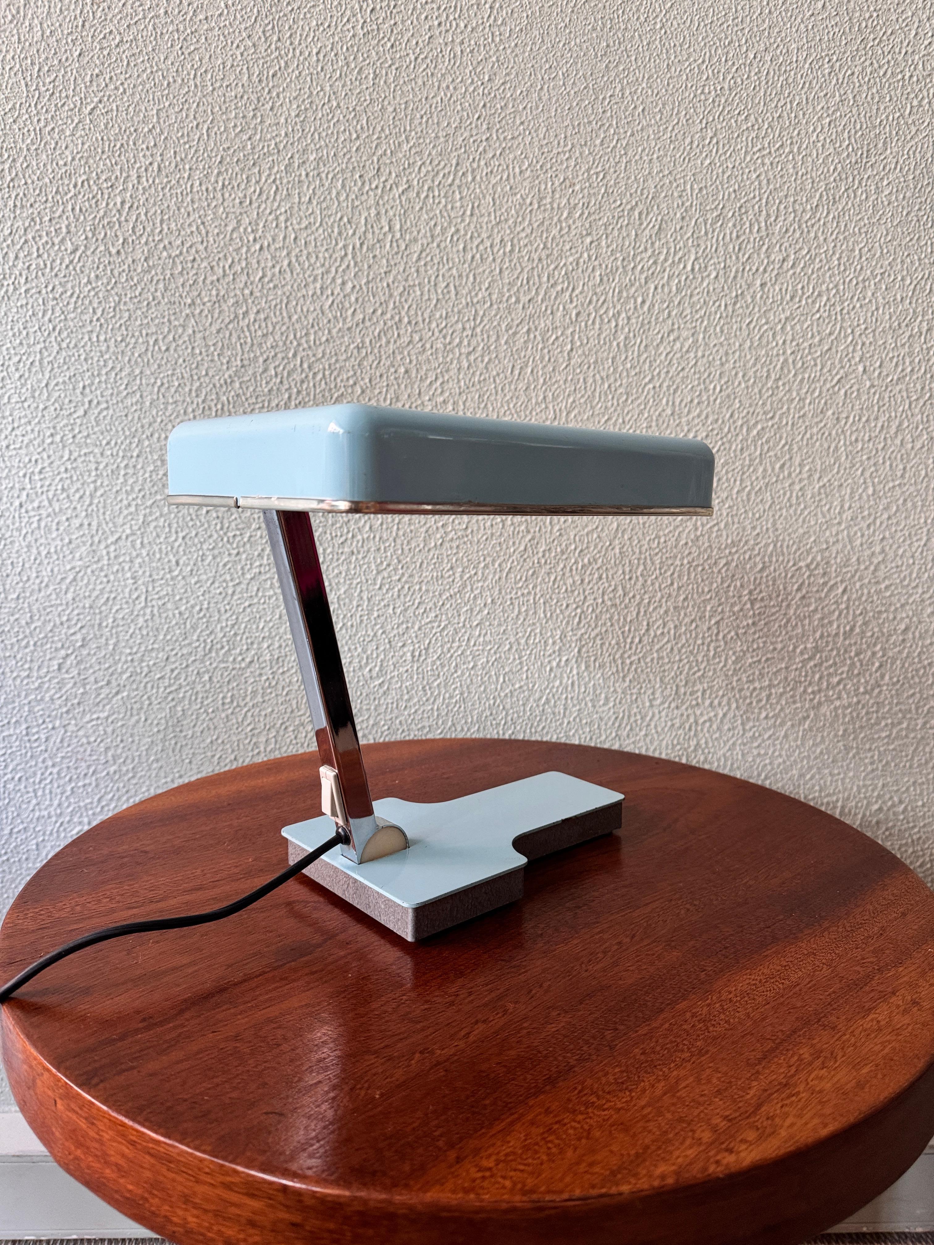 Mid-Century Light Blue Metal 