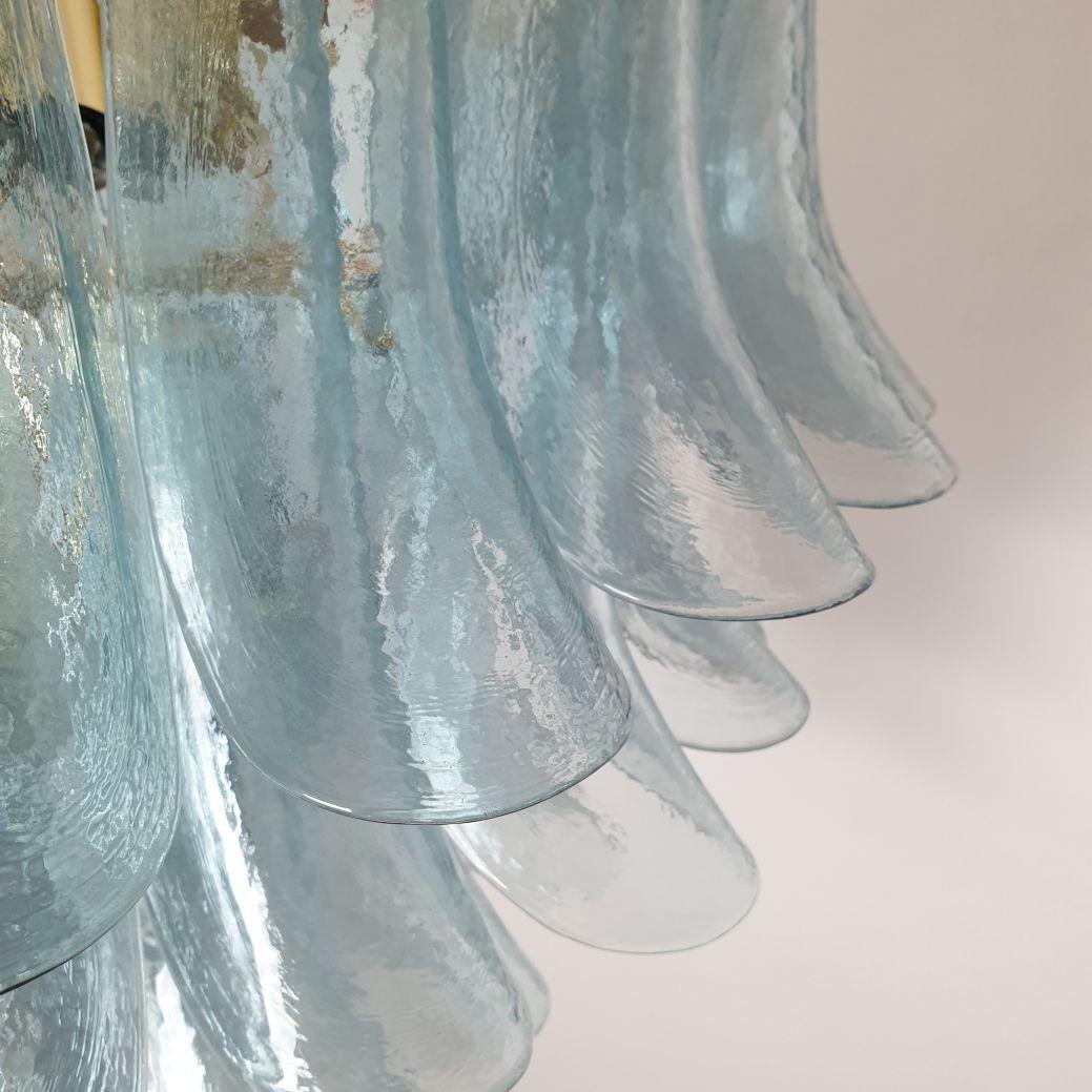 Mid Century Light Blue Murano Glass Chandelier For Sale 6