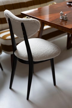 Silla Corazón de Bouclé Ligero de Mediados de Siglo, Europa, 1960