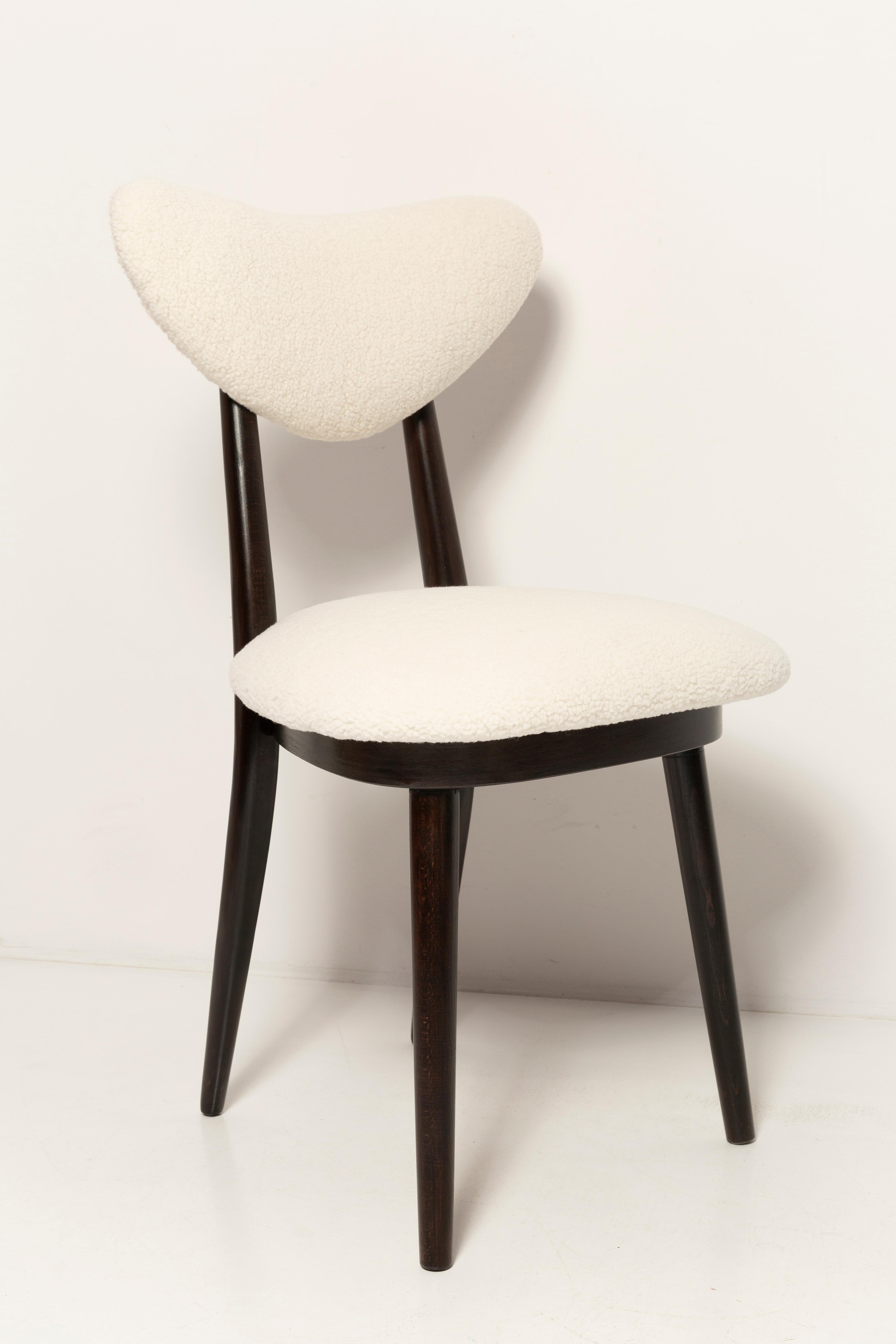 20th Century Midcentury Light Bouclé Heart Chair, Europe, 1960s For Sale