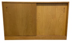 Mid Century Light Oak Danish Modern 4' Credenza with 6 Adjustable Shelf Bookcase