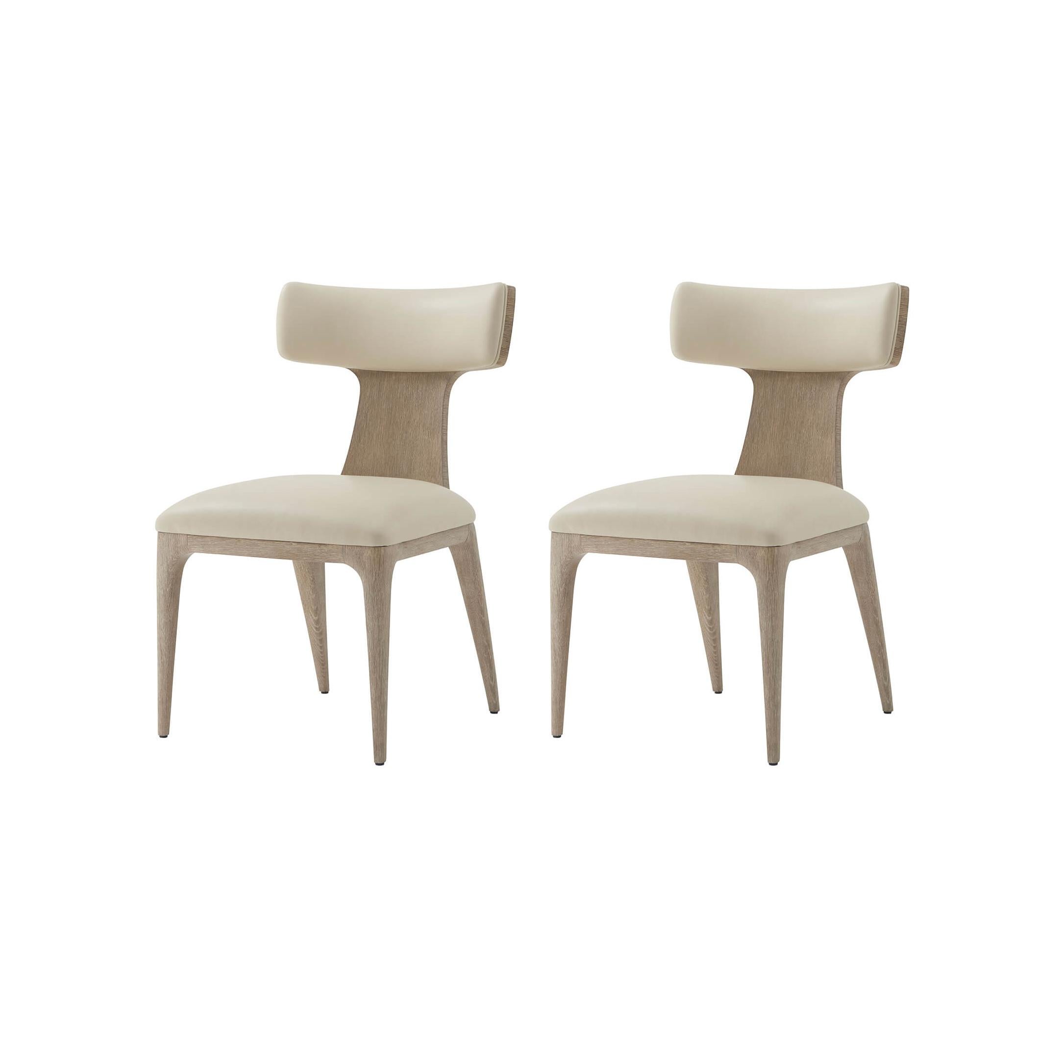 Mid Century Dark Oak Dining Chairs (Set of 2) For Sale at 1stDibs