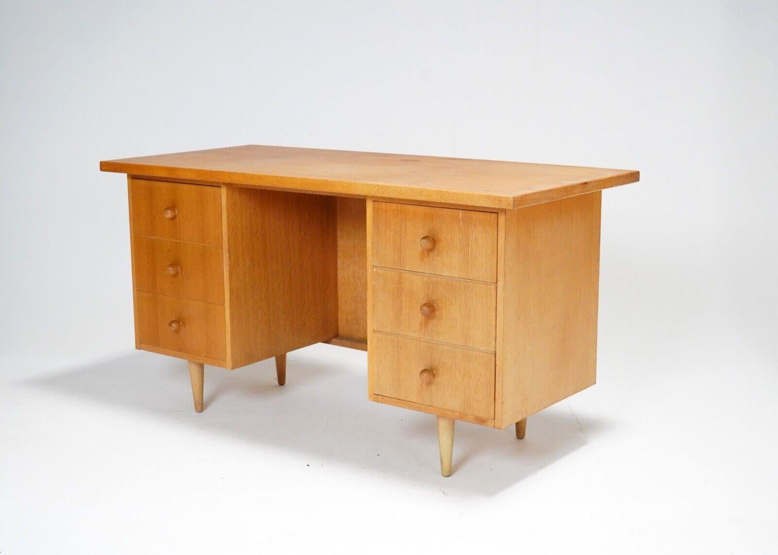 Mid Century Light Oak Meredew Desk 9