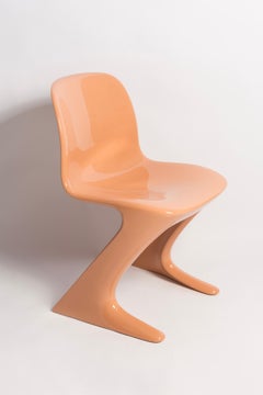 Mid Century Light Orange Apricot Kangaroo Chair, Ernst Moeckl, Germany, 1968