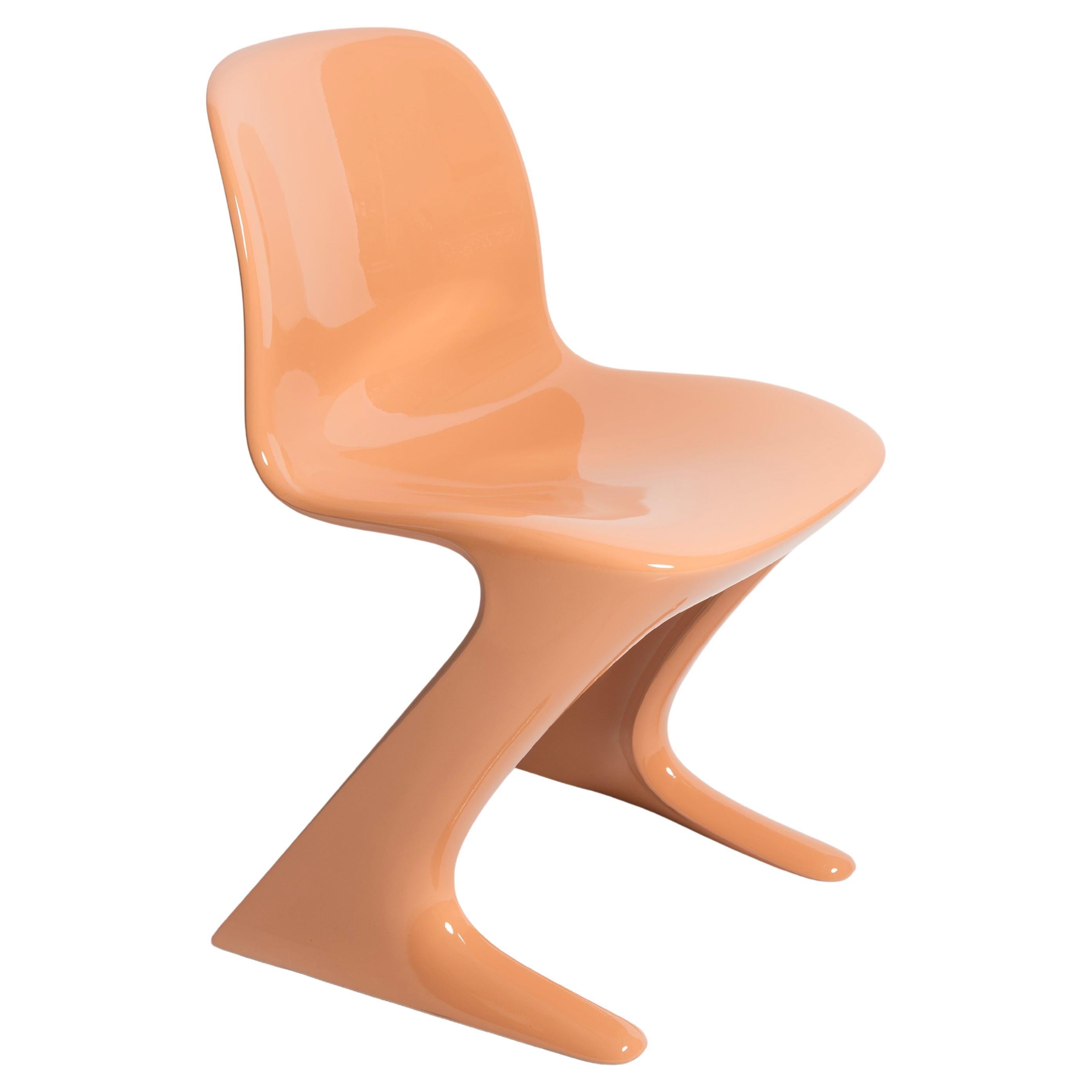 Mid Century Light Orange Apricot Kangaroo Chair, Ernst Moeckl, Deutschland, 1968