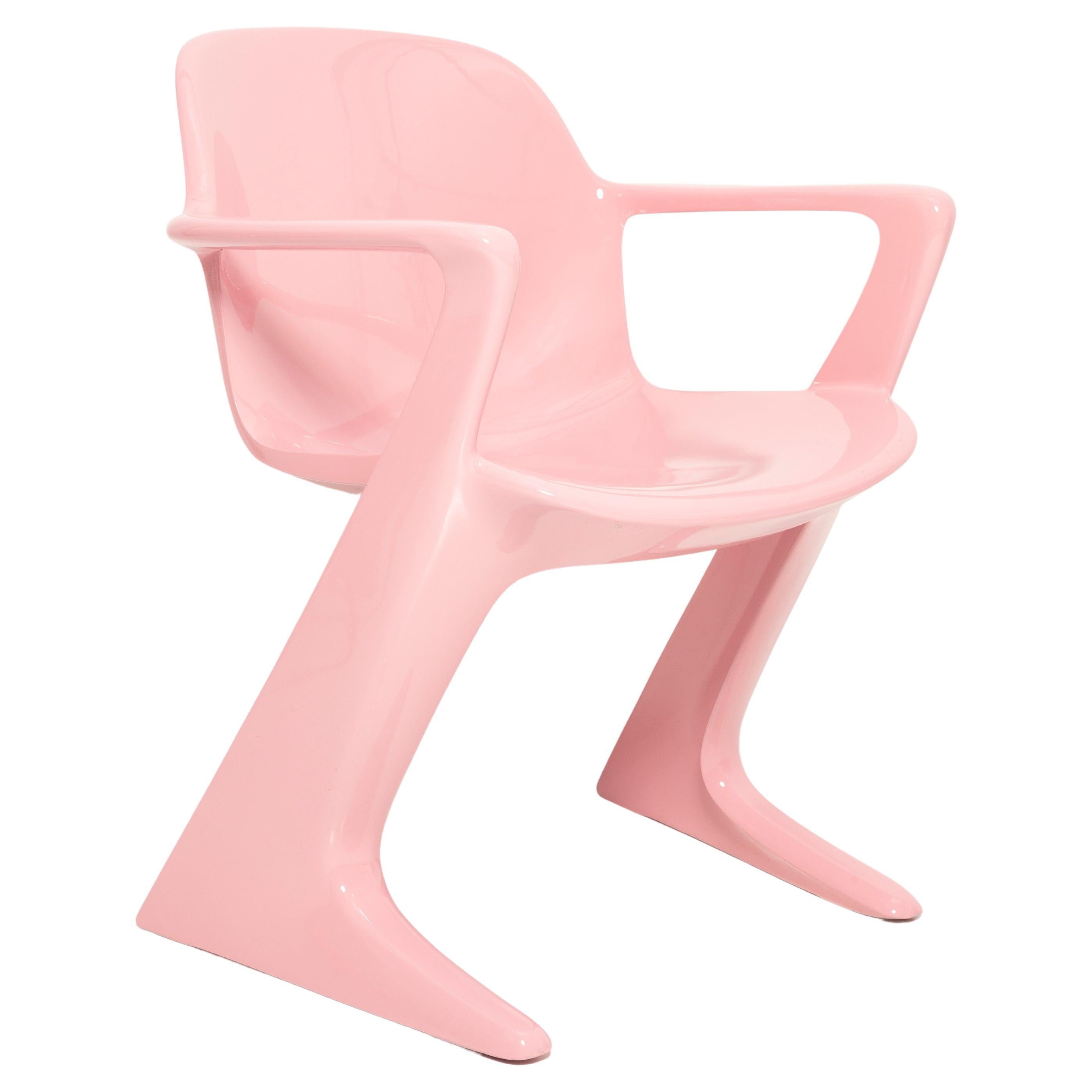 Mid-Century Light Pink Kangaroo Chair Designed by Ernst Moeckl, Germany, 1968 For Sale
