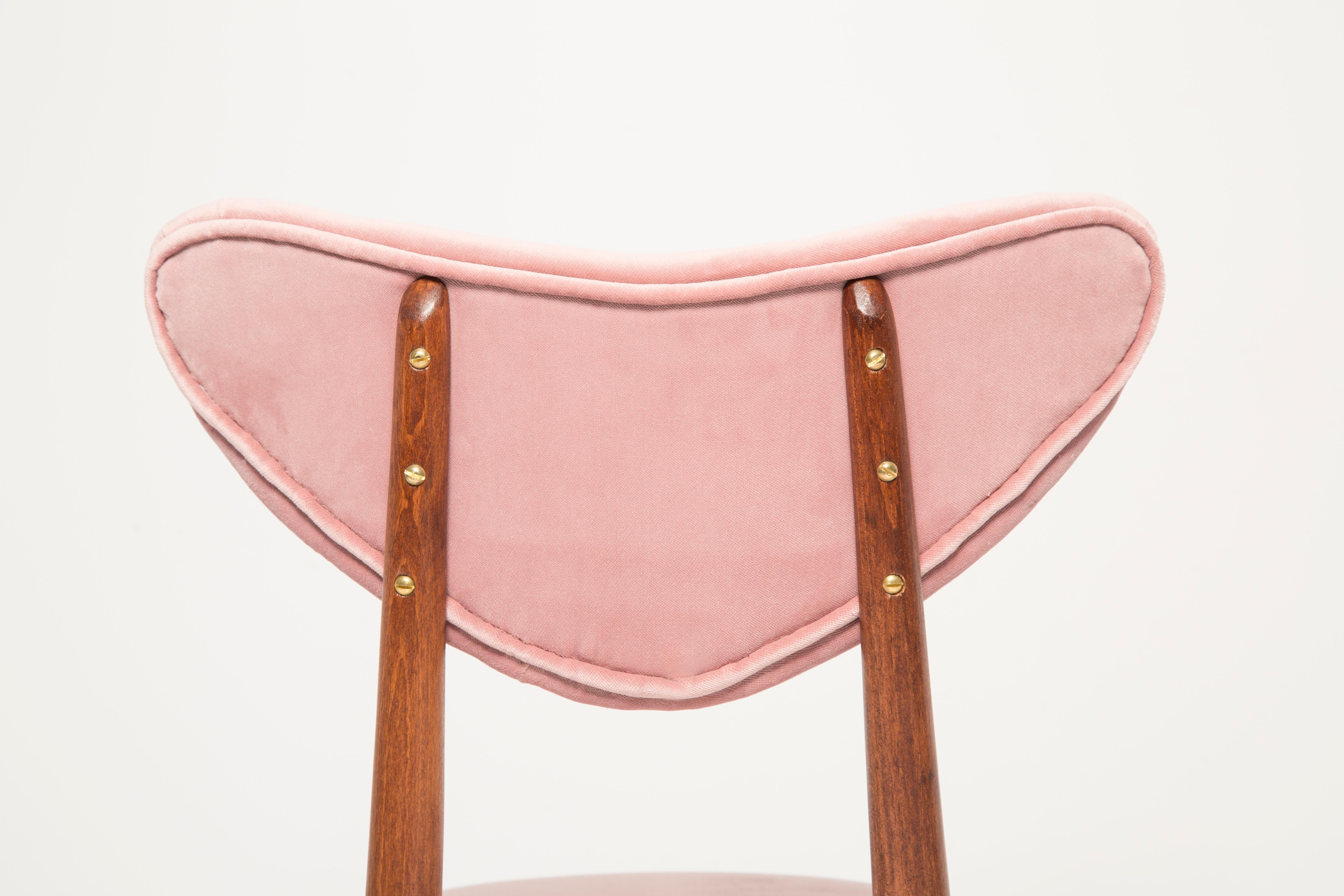 20th Century Mid Century Light Pink Velvet Heart Chair, Europe, 1960s For Sale