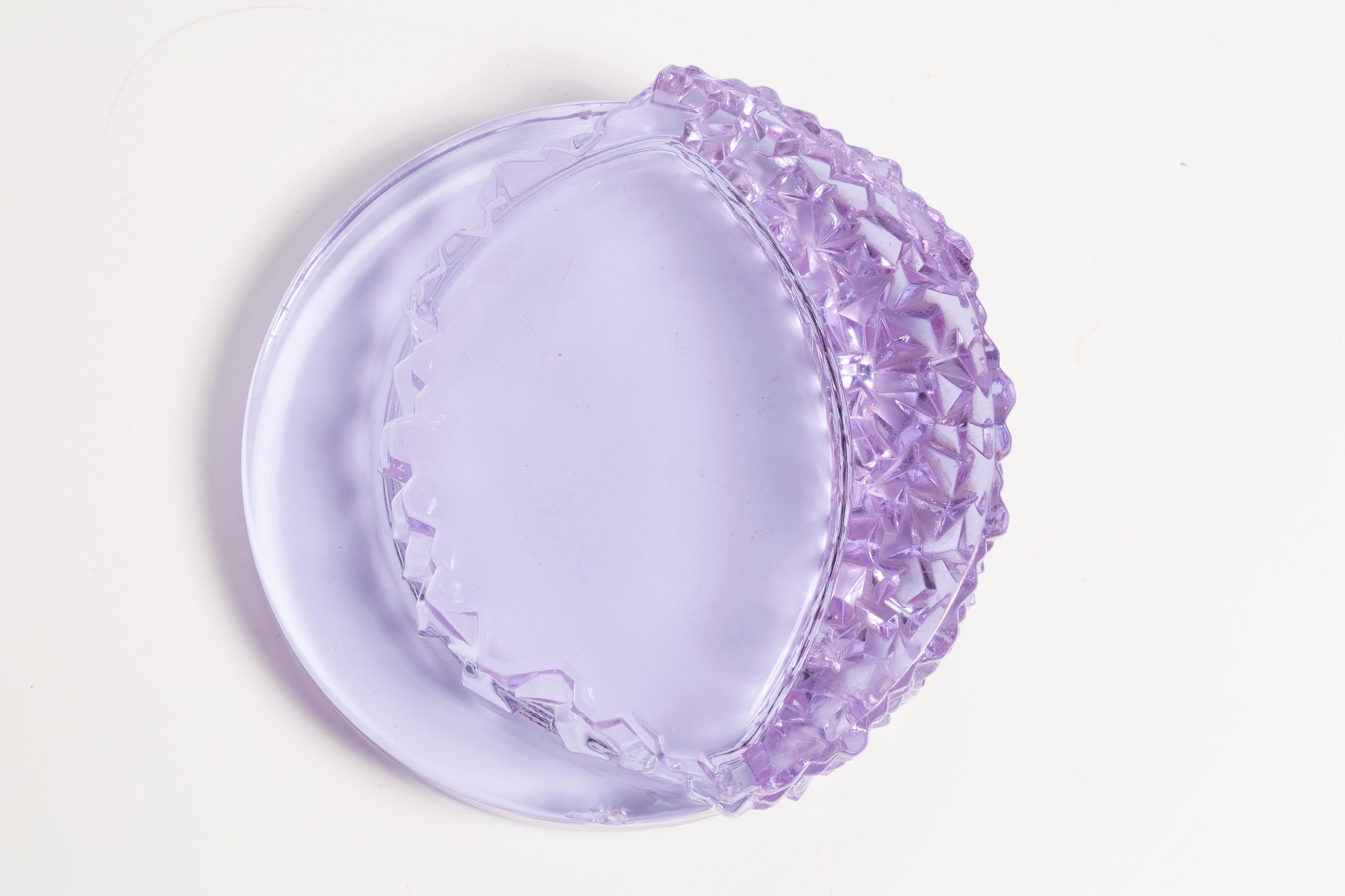 Mid Century Light Purple Glass Bowl Ashtray Element, Italy, 1970s For Sale 6