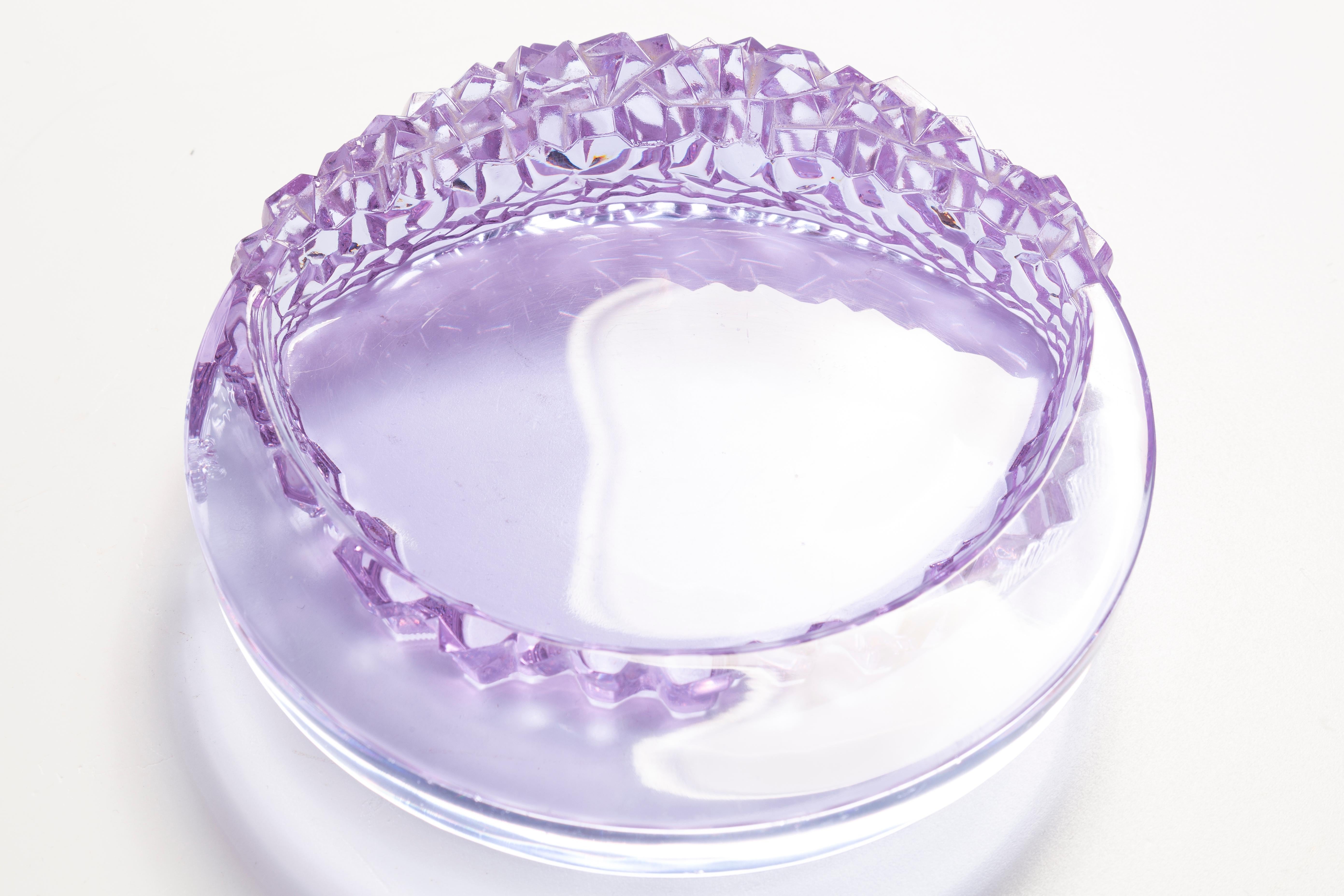 Mid Century Light Purple Glass Bowl Ashtray Element, Italy, 1970s For Sale 1