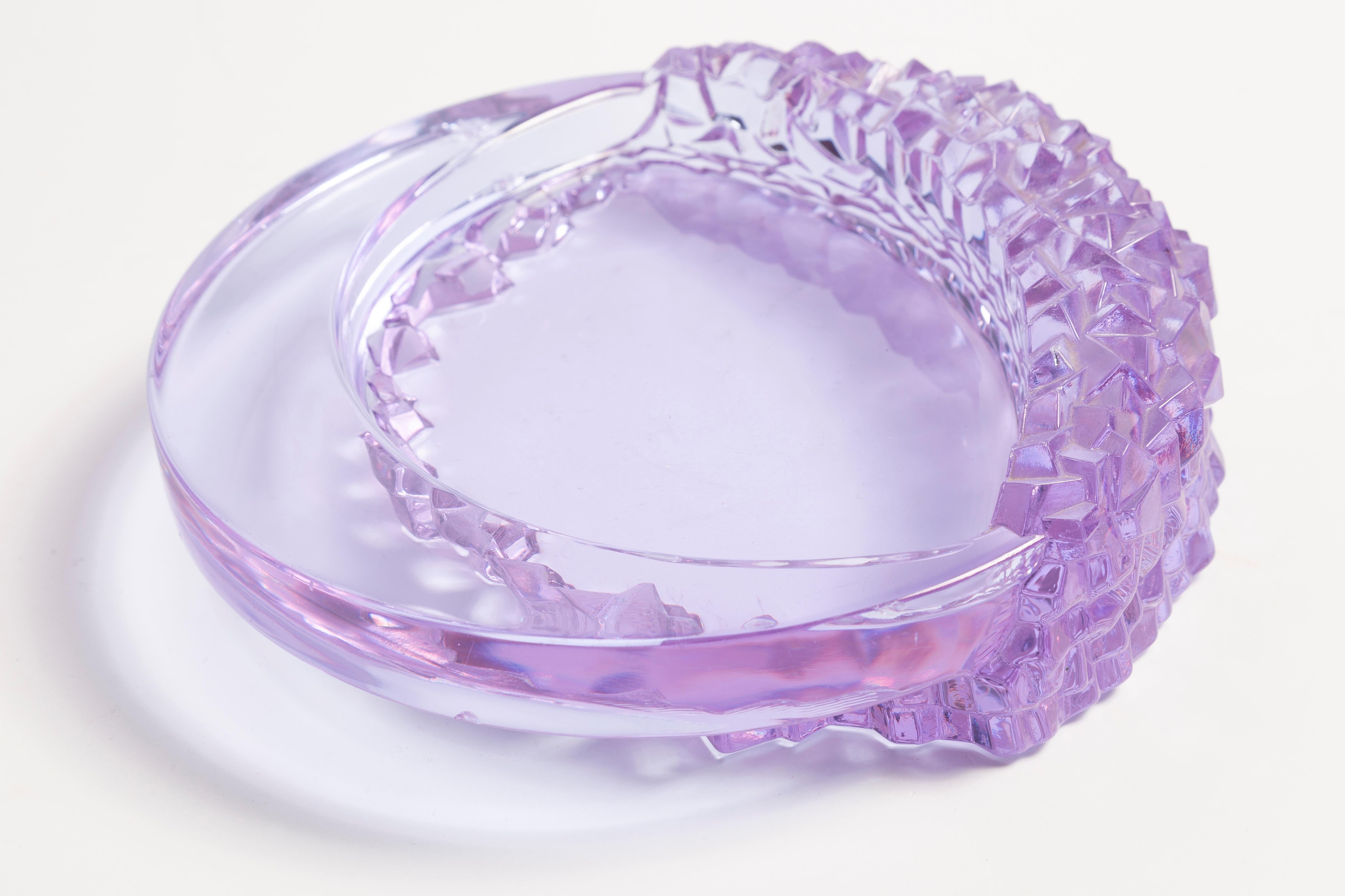 Mid Century Light Purple Glass Bowl Ashtray Element, Italy, 1970s For Sale 2