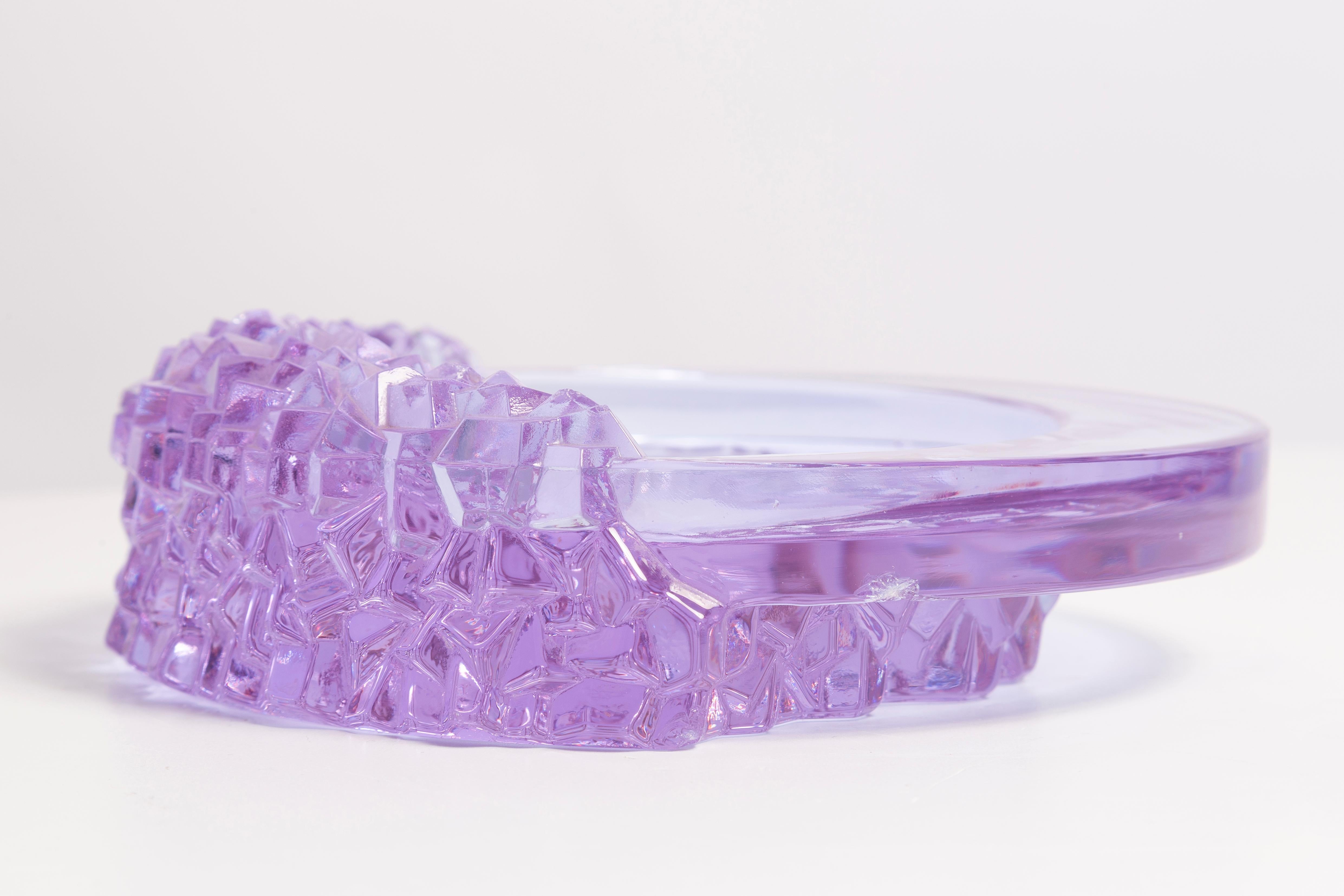 Mid Century Light Purple Glass Bowl Ashtray Element, Italy, 1970s For Sale 3