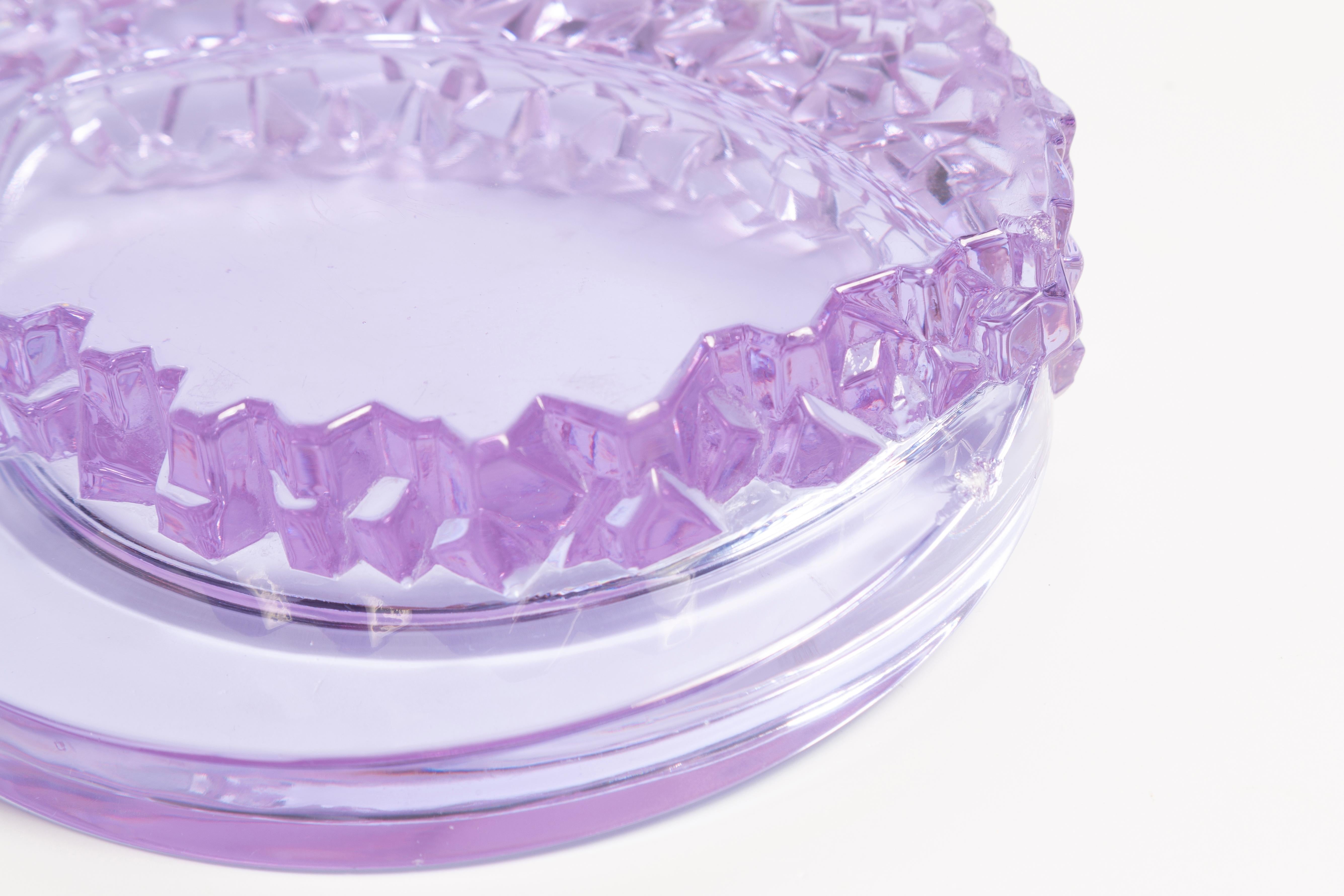 Mid Century Light Purple Glass Bowl Ashtray Element, Italy, 1970s For Sale 4