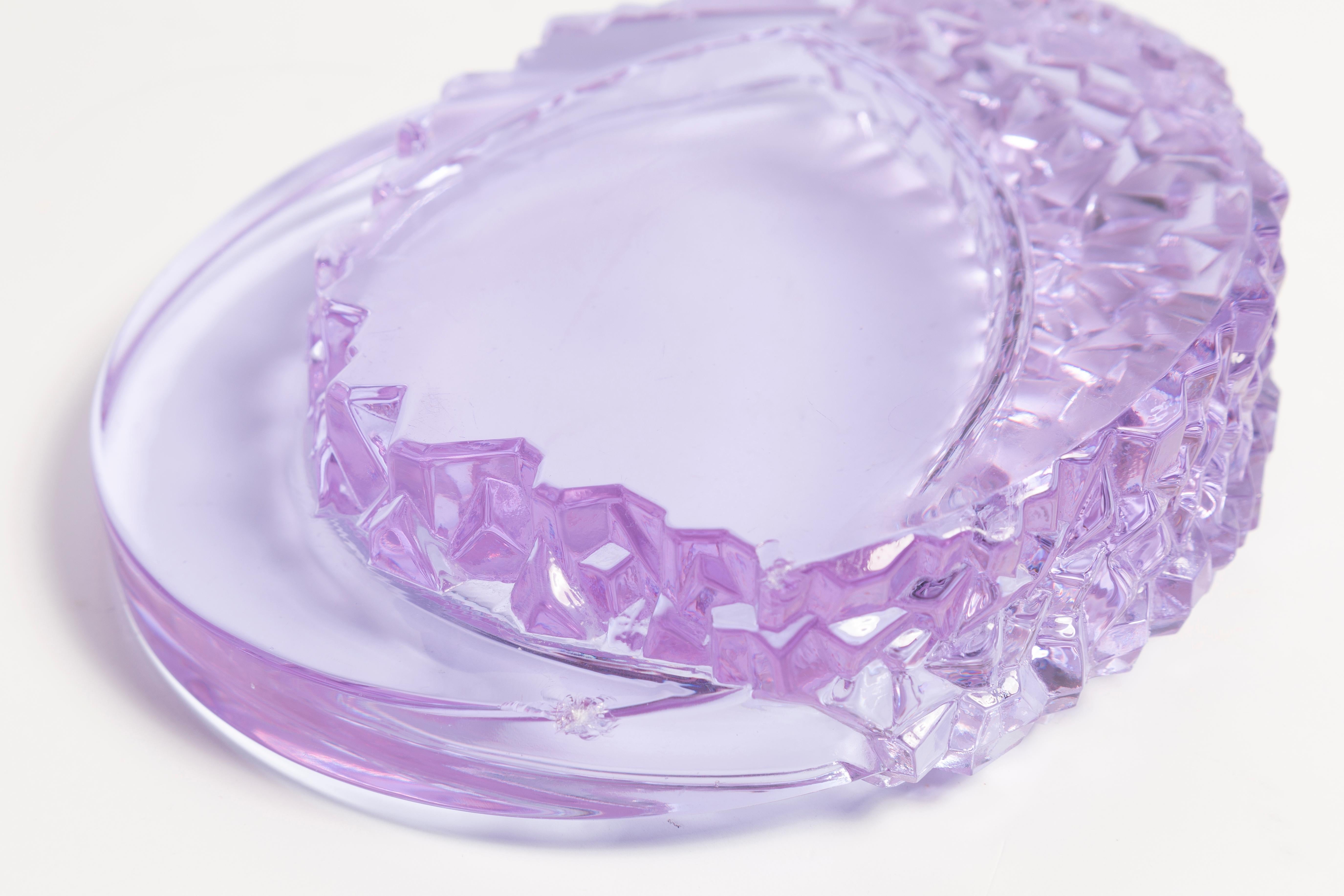 Mid Century Light Purple Glass Bowl Ashtray Element, Italy, 1970s For Sale 5