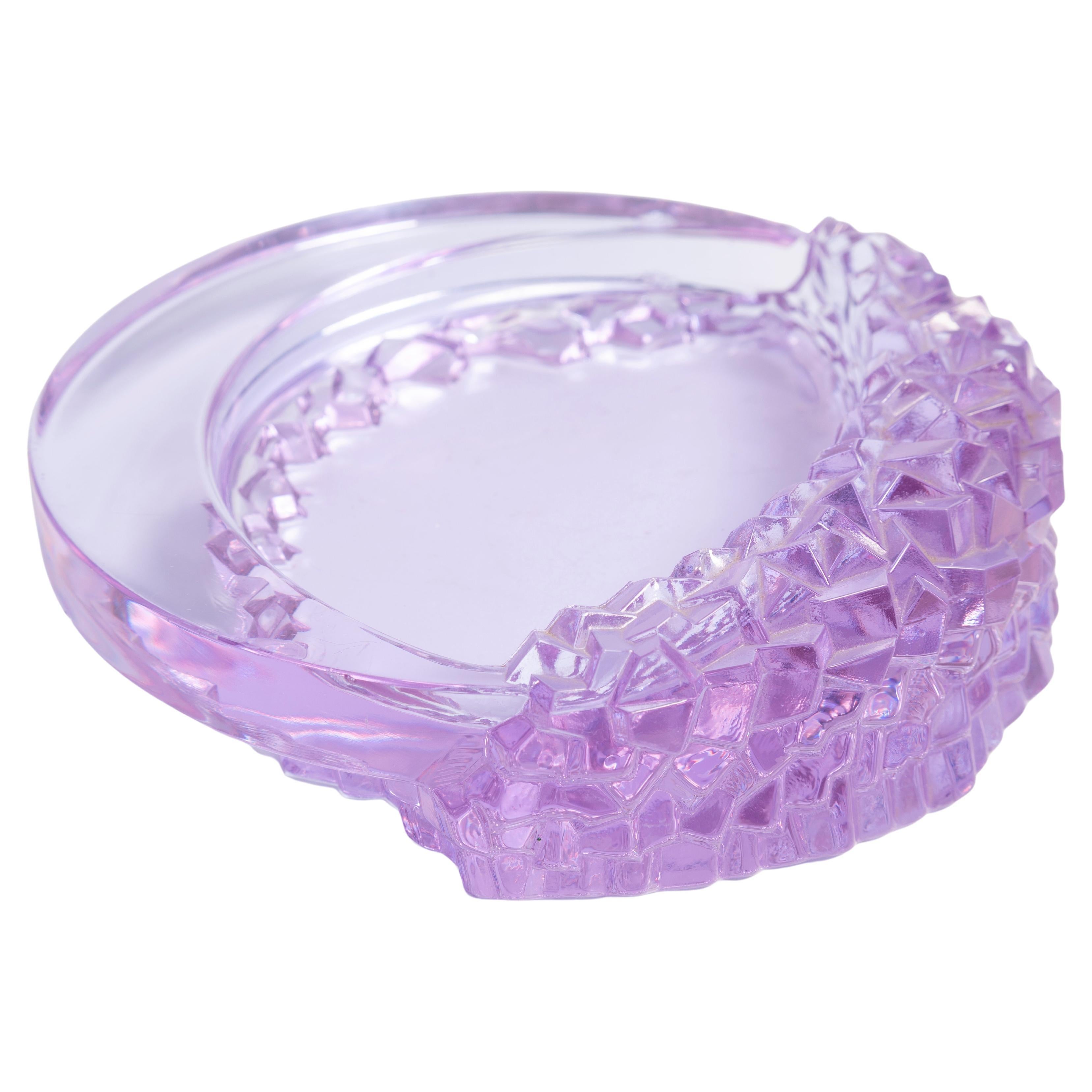 Mid Century Light Purple Glass Bowl Ashtray Element, Italy, 1970s For Sale