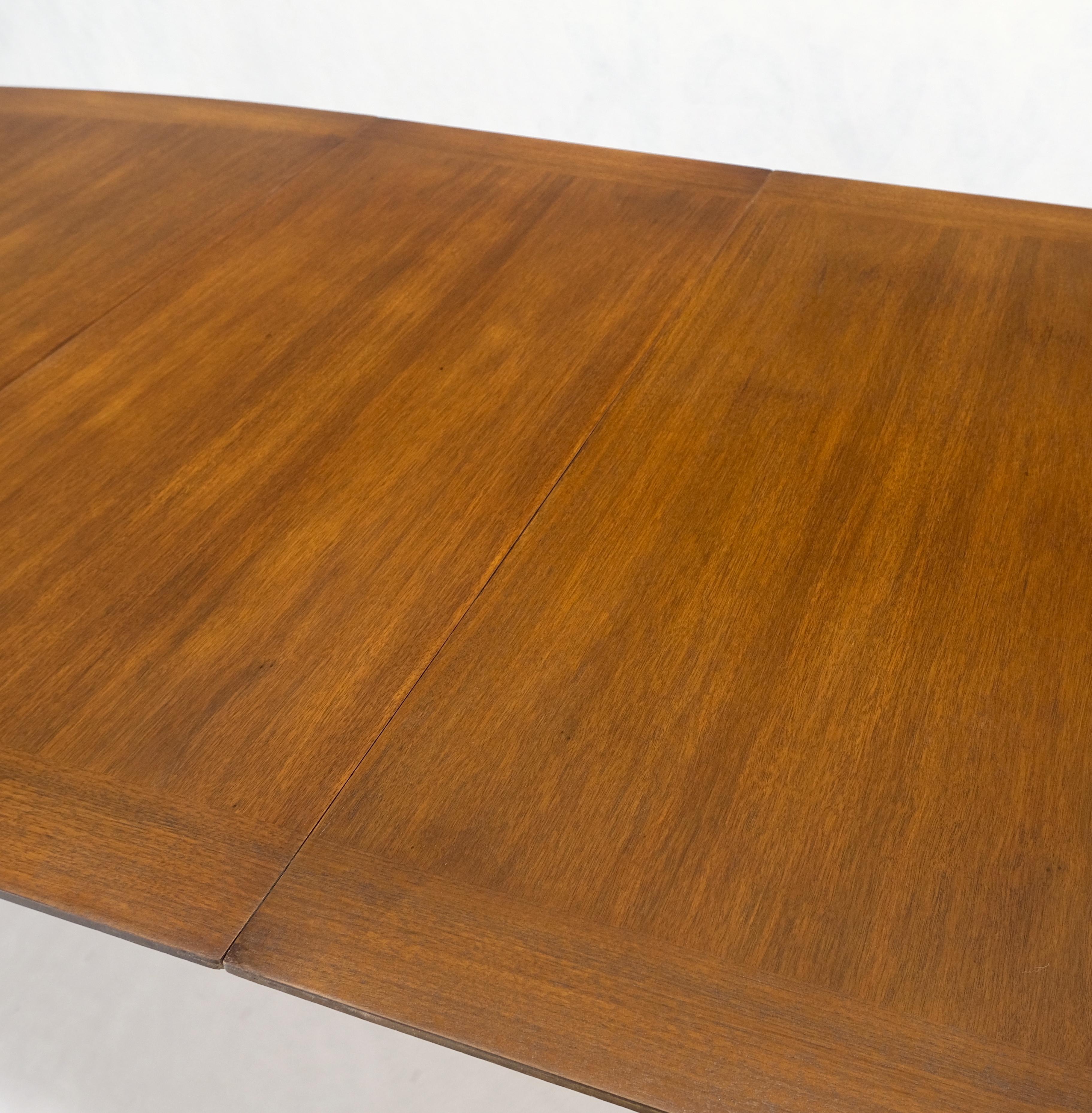 Mid-Century Modern Mid Century Light Walnut Boat Oval Shape Banded Dining Table Leafs Mint! For Sale