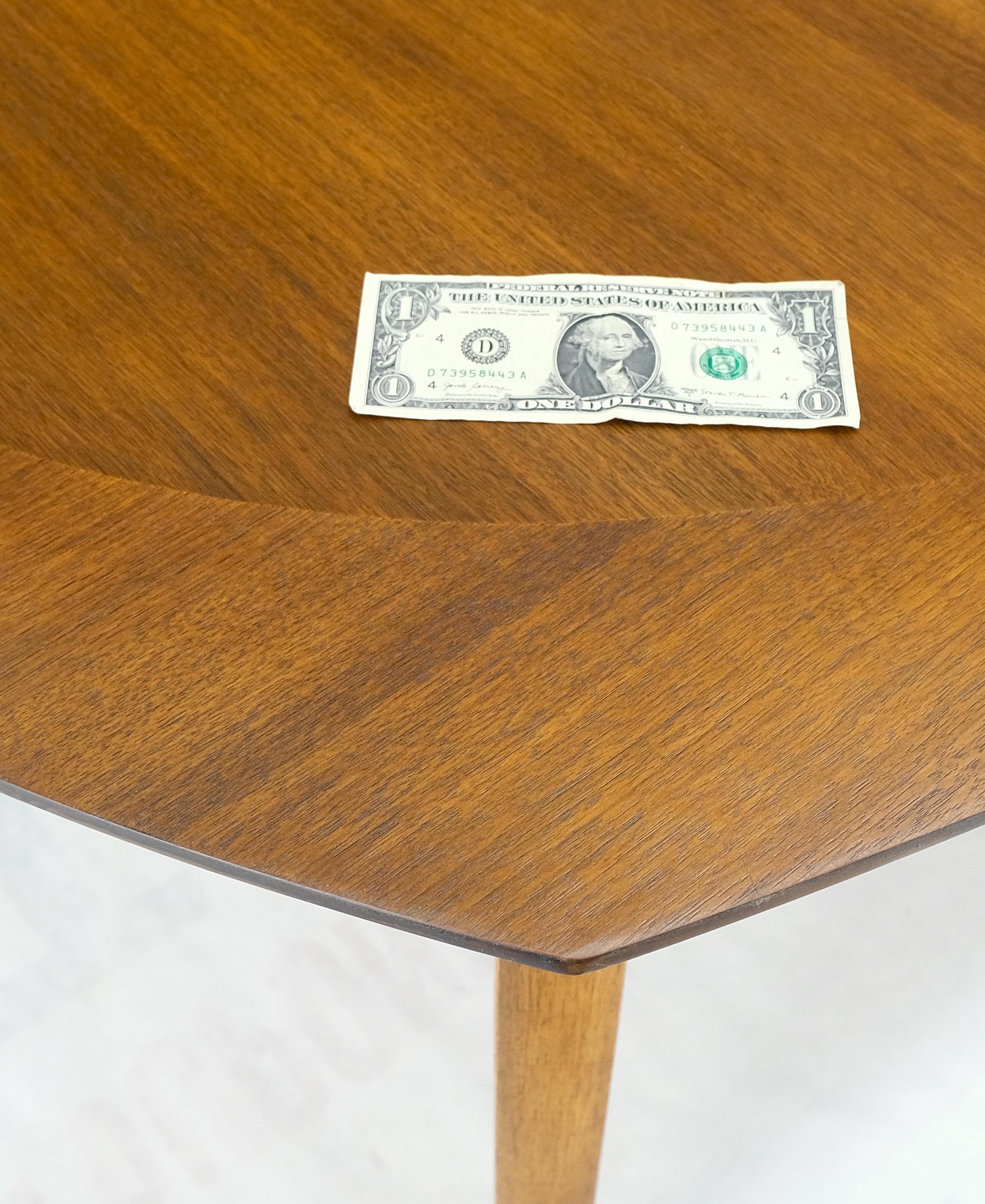 Mid-Century Modern Mid Century Light Walnut Boat Oval Shape Banded Dining Table Leafs Mint!