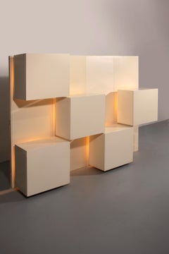 Mid-Century Lighting Wall Unit by Roberto Monsani for Acerbis, 1970s
