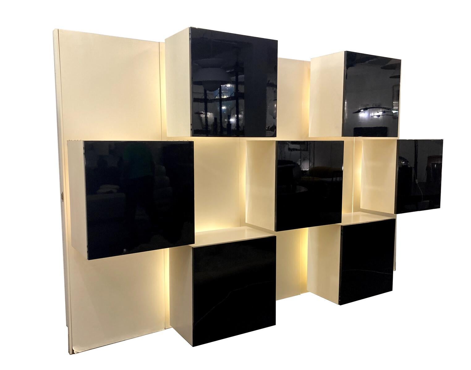 Late 20th Century Mid-Century Lighting Wall Unit by Roberto Monsani for Acerbis, 1970s For Sale
