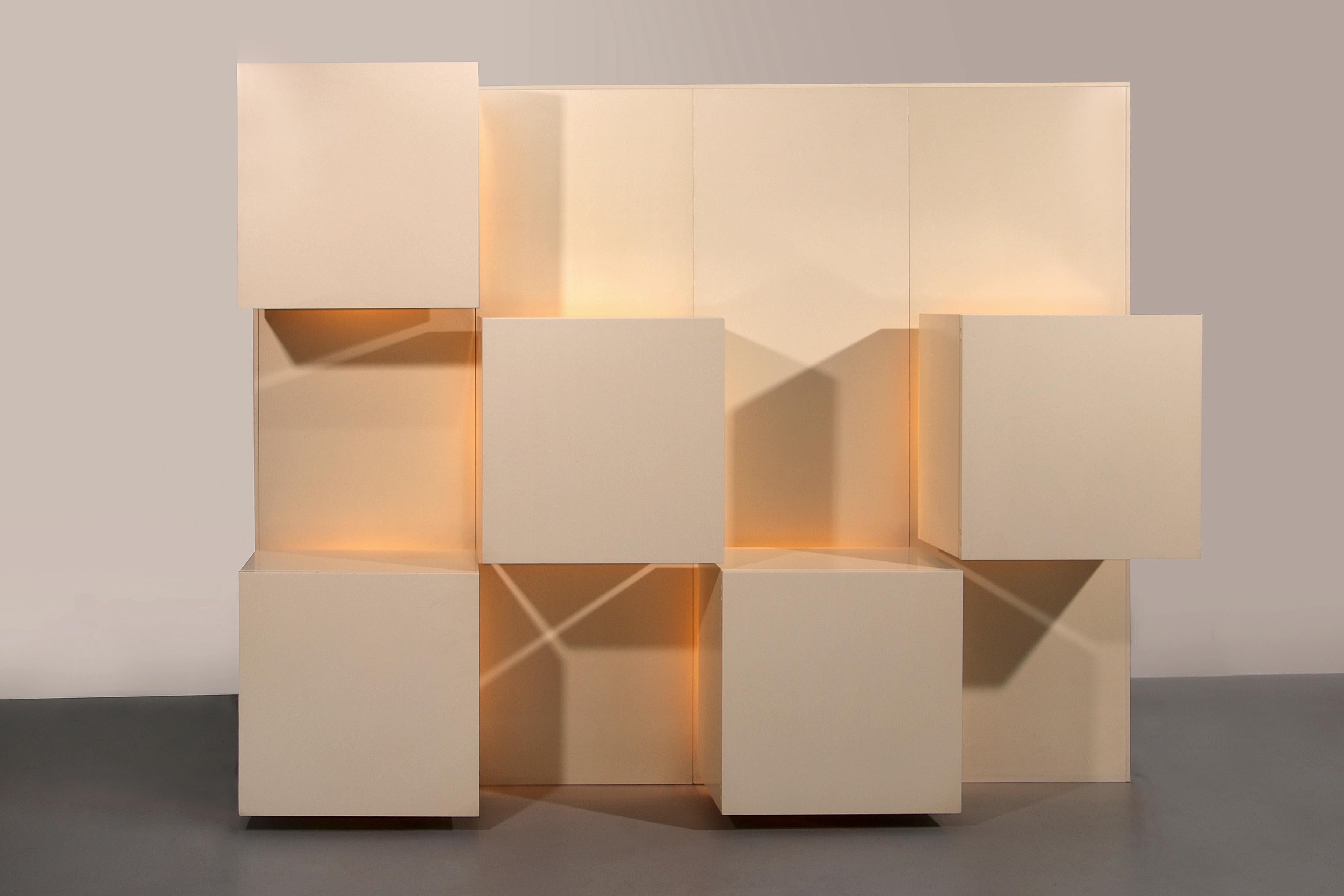 Mid-Century Modern Mid-Century Lighting Wall Unit by Roberto Monsani for Acerbis, 1970s