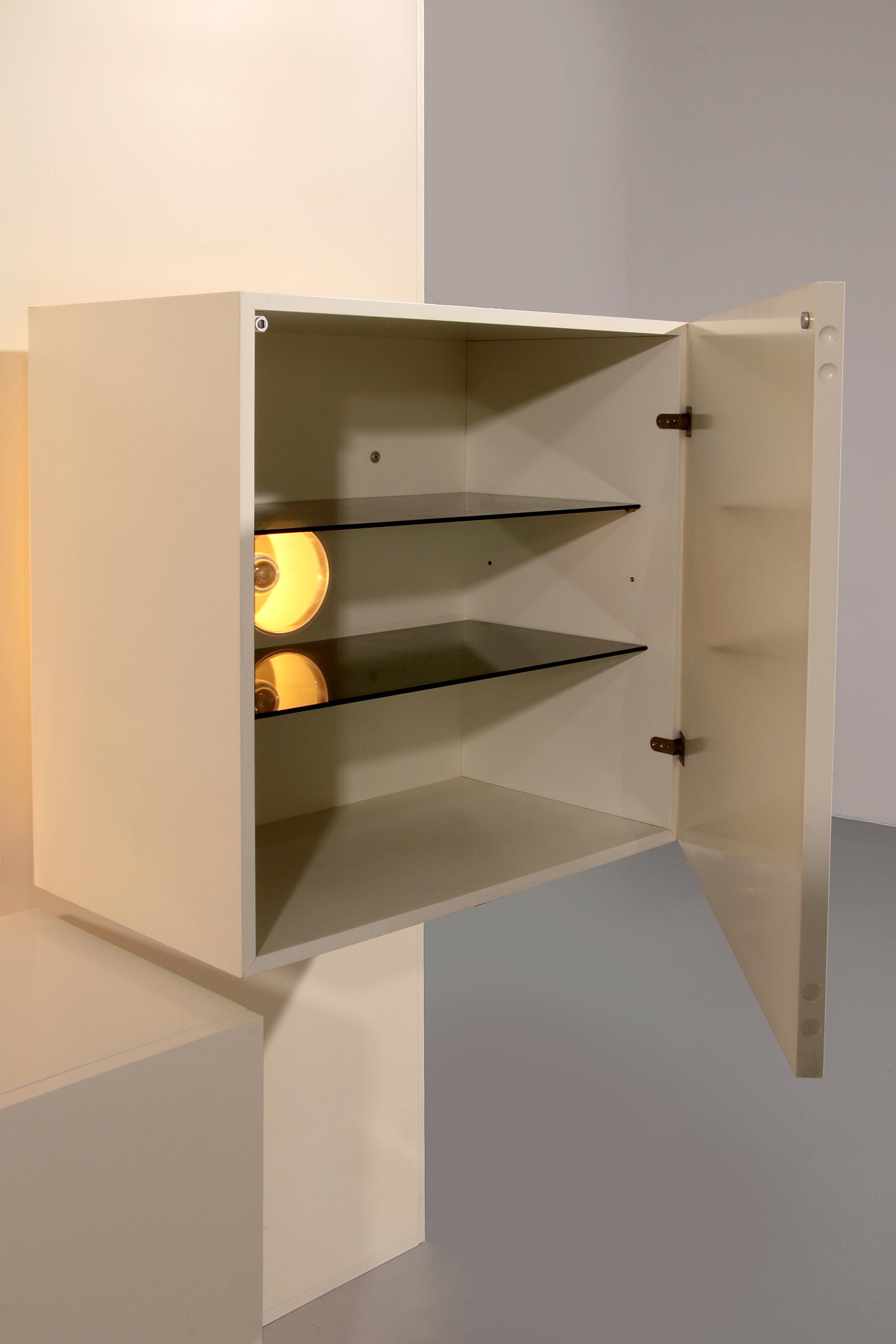 Italian Mid-Century Lighting Wall Unit by Roberto Monsani for Acerbis, 1970s