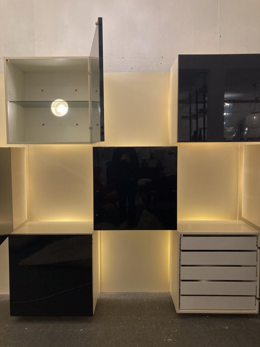 Mid-Century Lighting Wall Unit by Roberto Monsani for Acerbis, 1970s For Sale 3