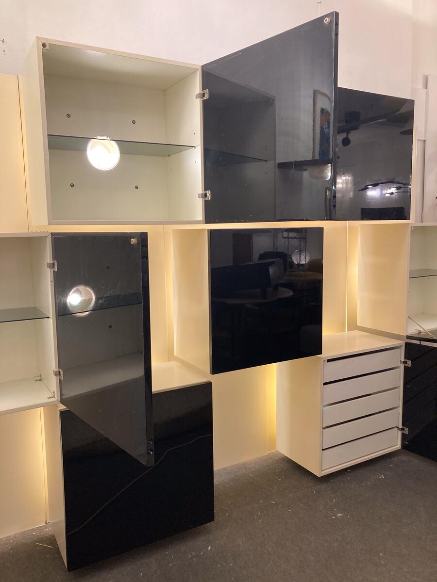 Mid-Century Lighting Wall Unit by Roberto Monsani for Acerbis, 1970s For Sale 5
