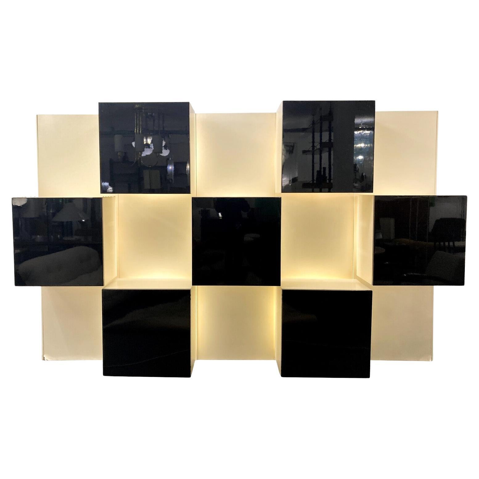 Mid-Century Lighting Wall Unit by Roberto Monsani for Acerbis, 1970s