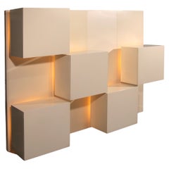 Mueble alto luminoso de mediados de siglo de Roberto Monsani para Acerbis, años 70