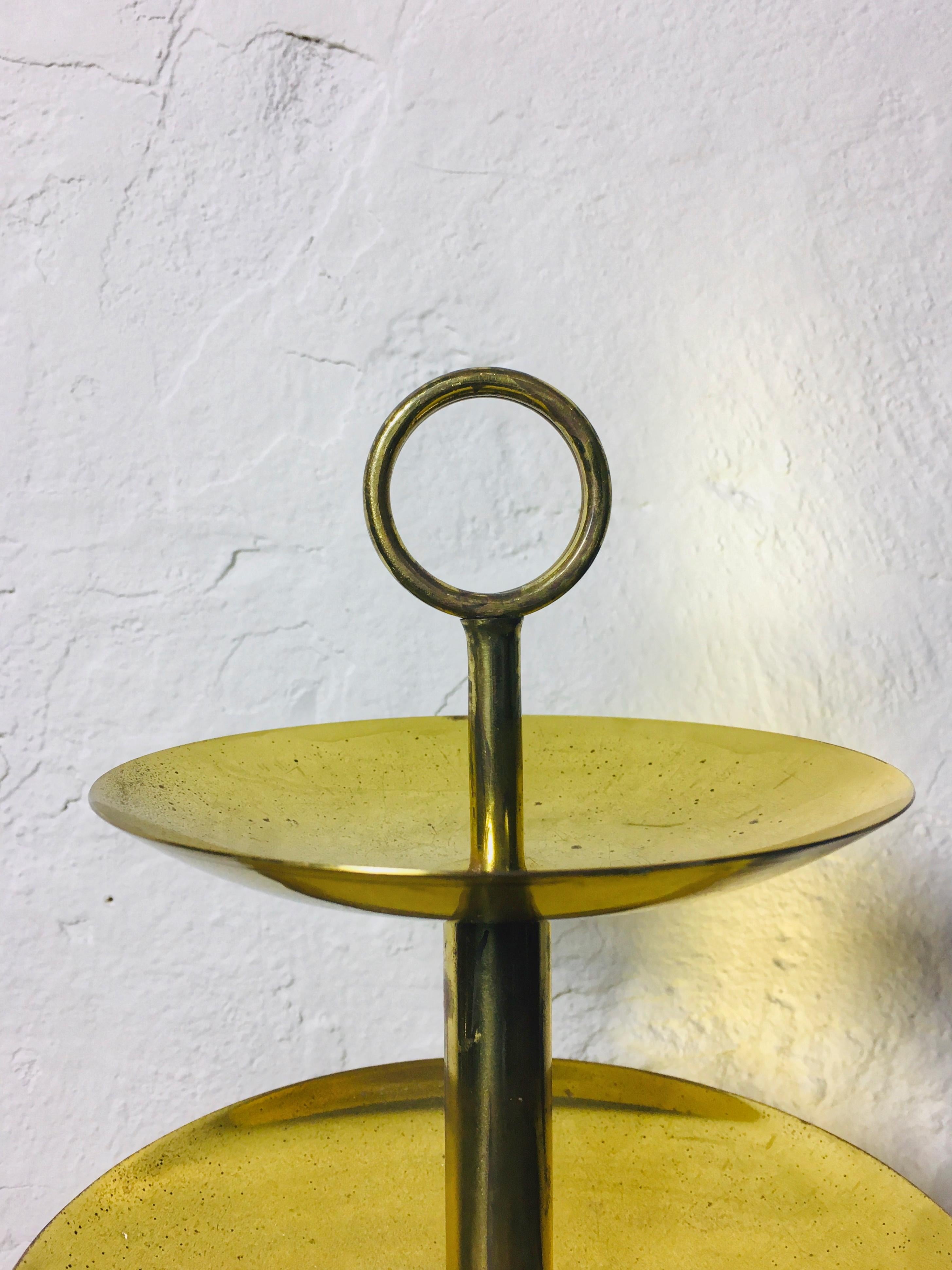 Copper Plated Mid-Century Three Tier Serving Stand 1970s In Good Condition For Sale In Budapest, HU
