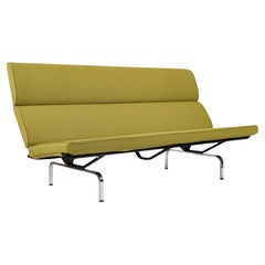 Mid Century Lime Green Sofa Compact by Eames for Herman Miller, 1970s