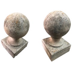 Midcentury Limestone Finials