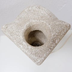 Mid-century limestone Owl Lamp by Albert Tormos , France, 1970s