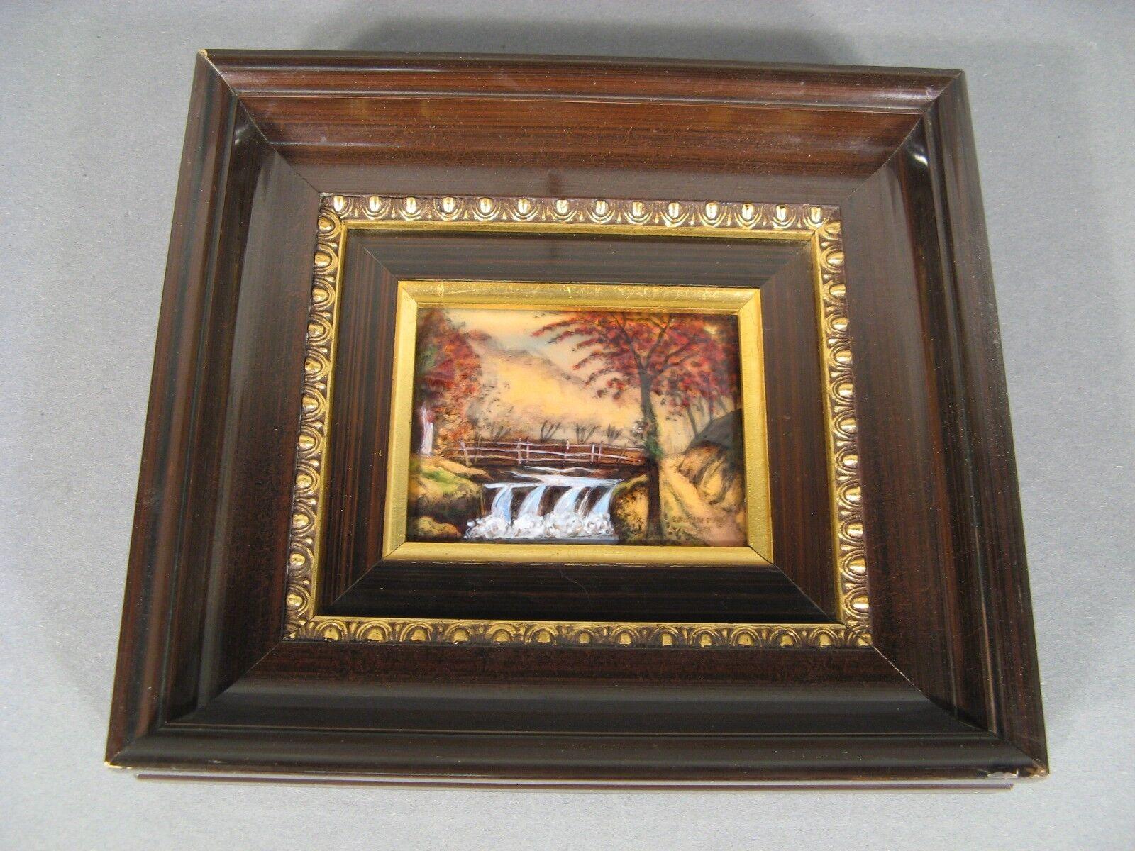 Mid-Century Limoges Enamel Landscape Painting by P. Bonnet -1Y82 In Good Condition In Bordeaux, FR