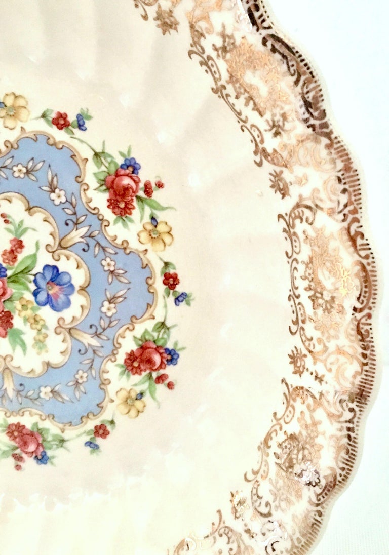 MidCentury Limoges USA Ceramic and Gold Gilt Dinnerware "Lyric" S/25