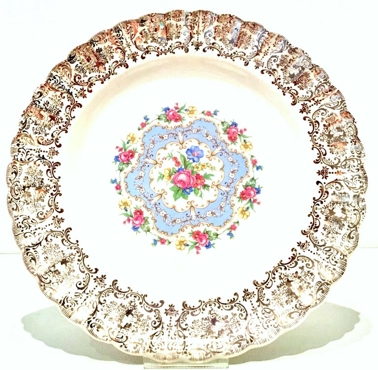 MidCentury Limoges USA Ceramic and Gold Gilt Dinnerware "Lyric" S/25