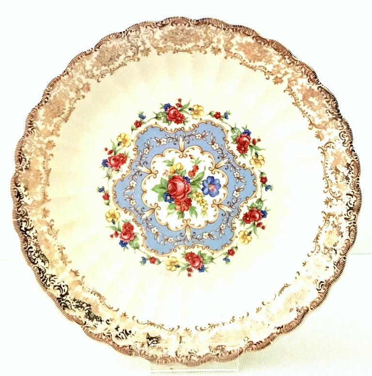 MidCentury Limoges USA Ceramic and Gold Gilt Dinnerware "Lyric" S/25