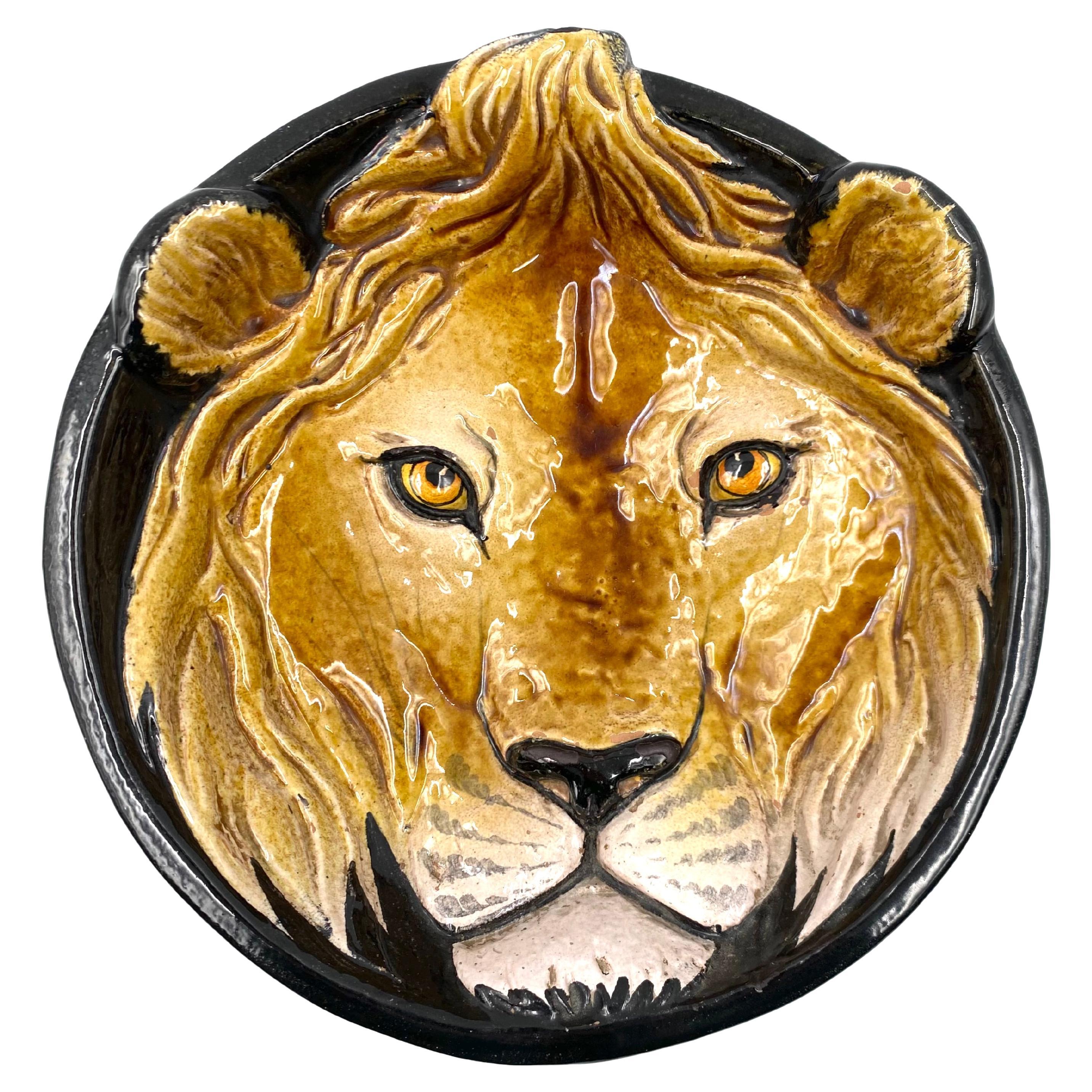 Assiette en céramique en forme de lion du milieu du siècle / vide poche, Italie 1970