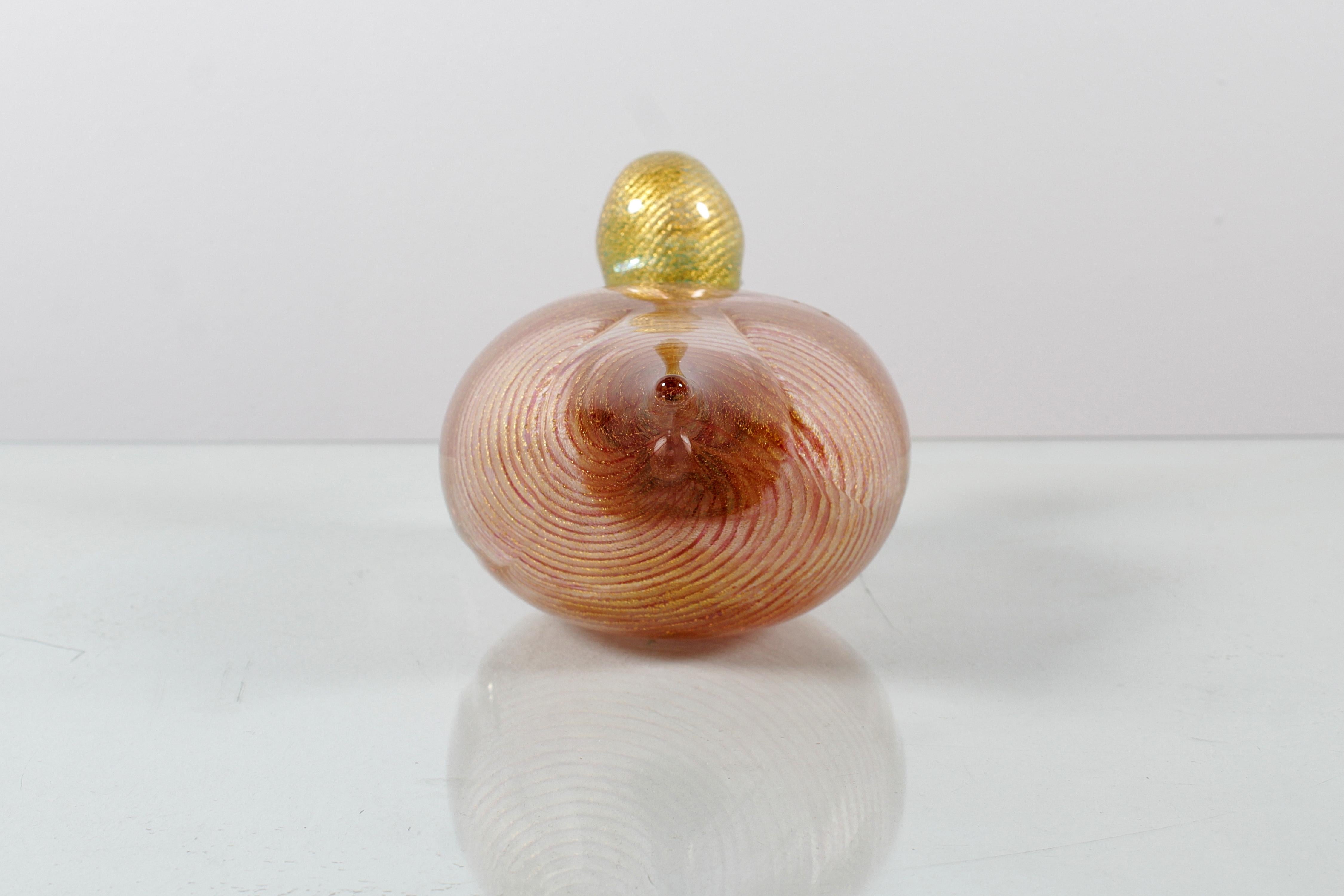 Anatra in vetro di Murano di metà secolo LIP con foglia d'oro '89 Italia in vendita 2