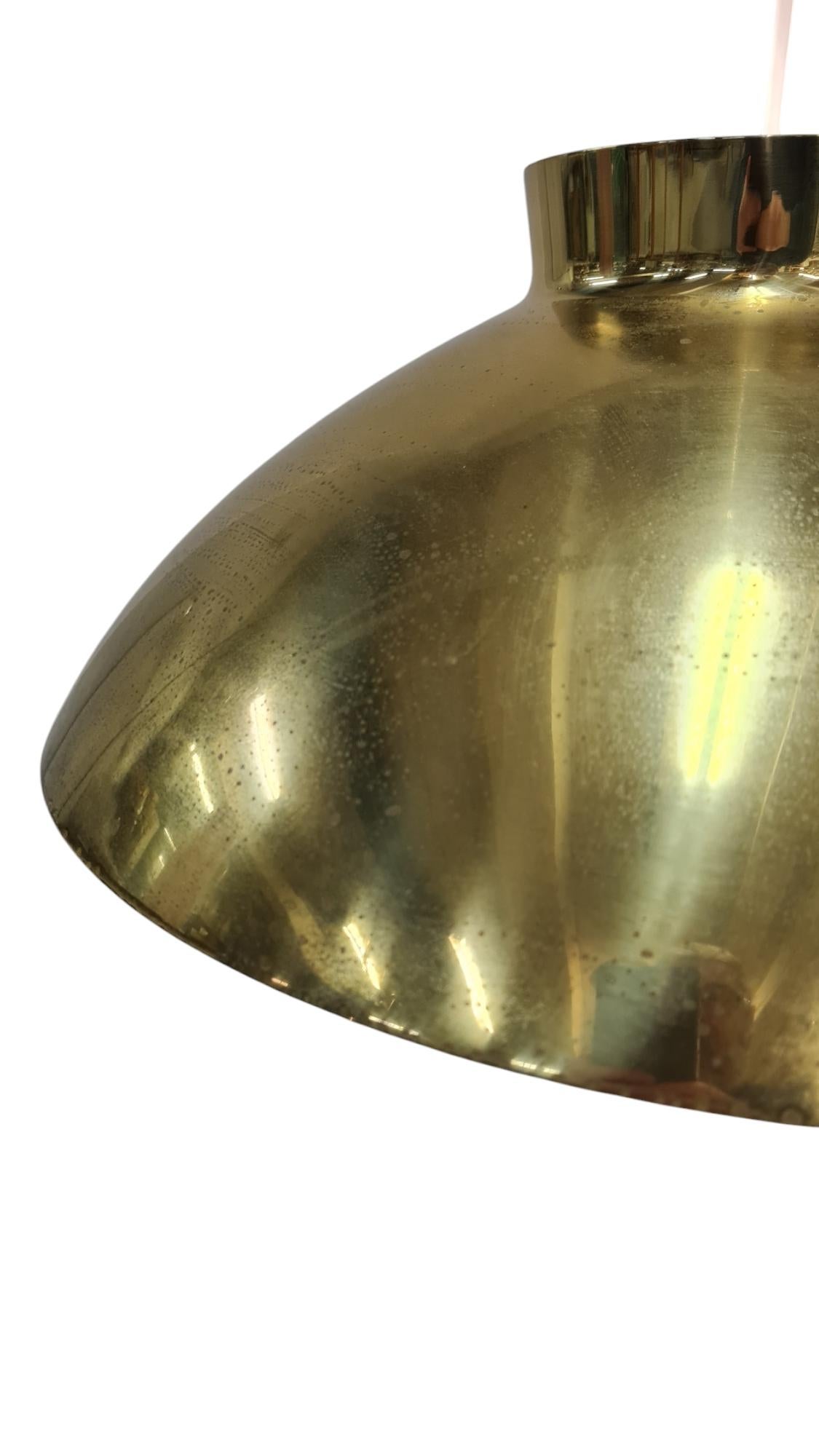 Mid-Century Lisa Johansson-Papé Brass Ceiling Pendant model 61-368, Orno 1950s For Sale 7
