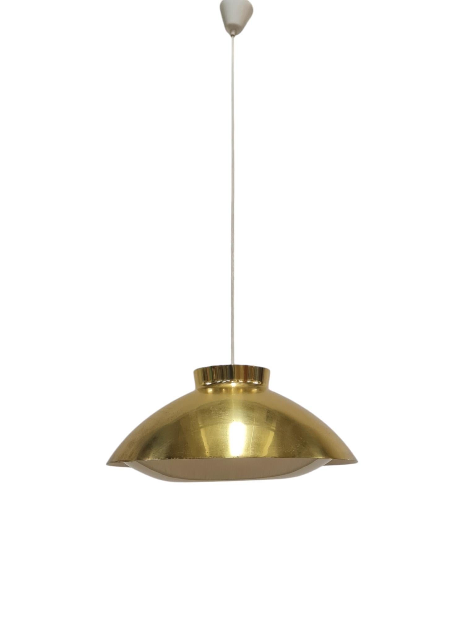 Mid-Century Modern Mid-Century Lisa Johansson-Papé Brass Ceiling Pendant model 61-368, Orno 1950s For Sale